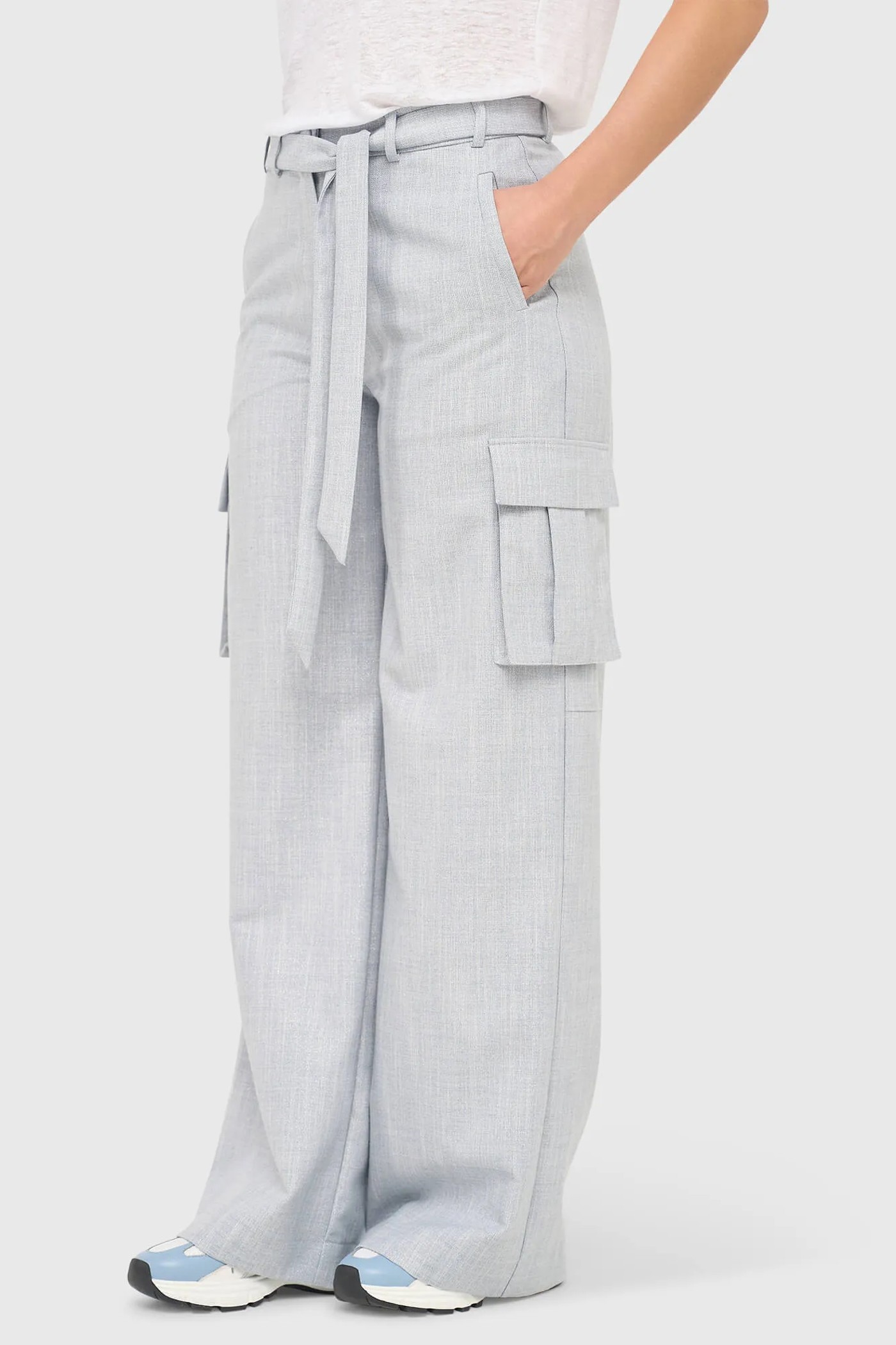 Broek Dames Wijde Pijp Cargo Pants King Blauw