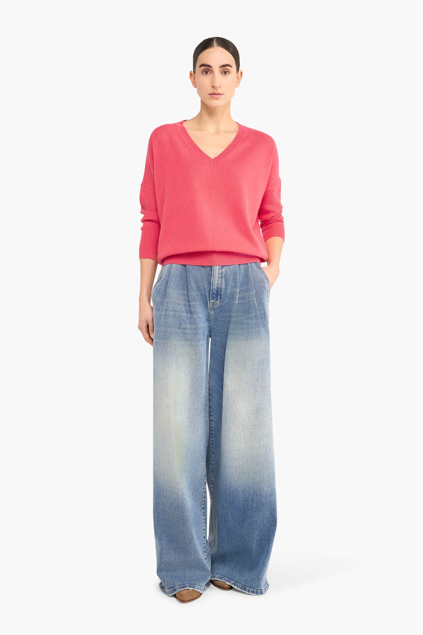 CASHMERE TRUI DAMES DASH CORAAL