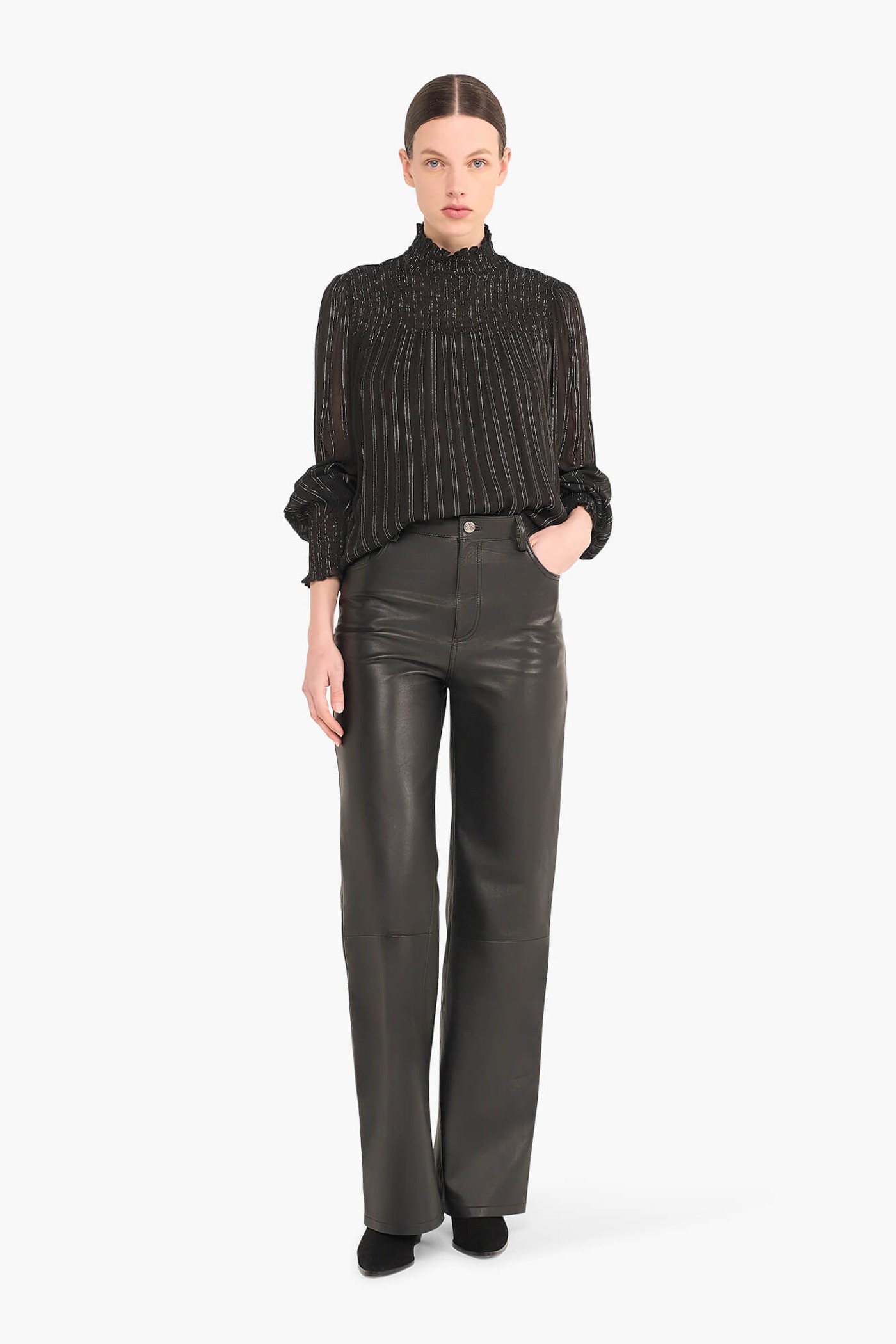 BLOUSE DAMES LUREX SMOG HARDY ZWART