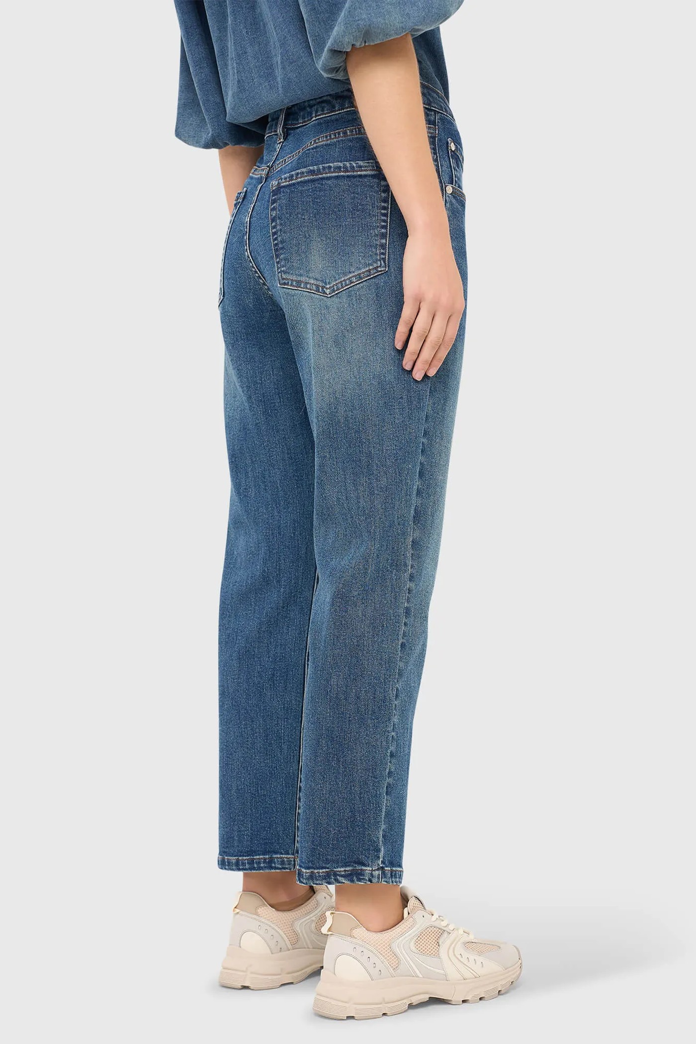 Boyfriend Jeans Dames Mid Rise Blauw 932 Bailey