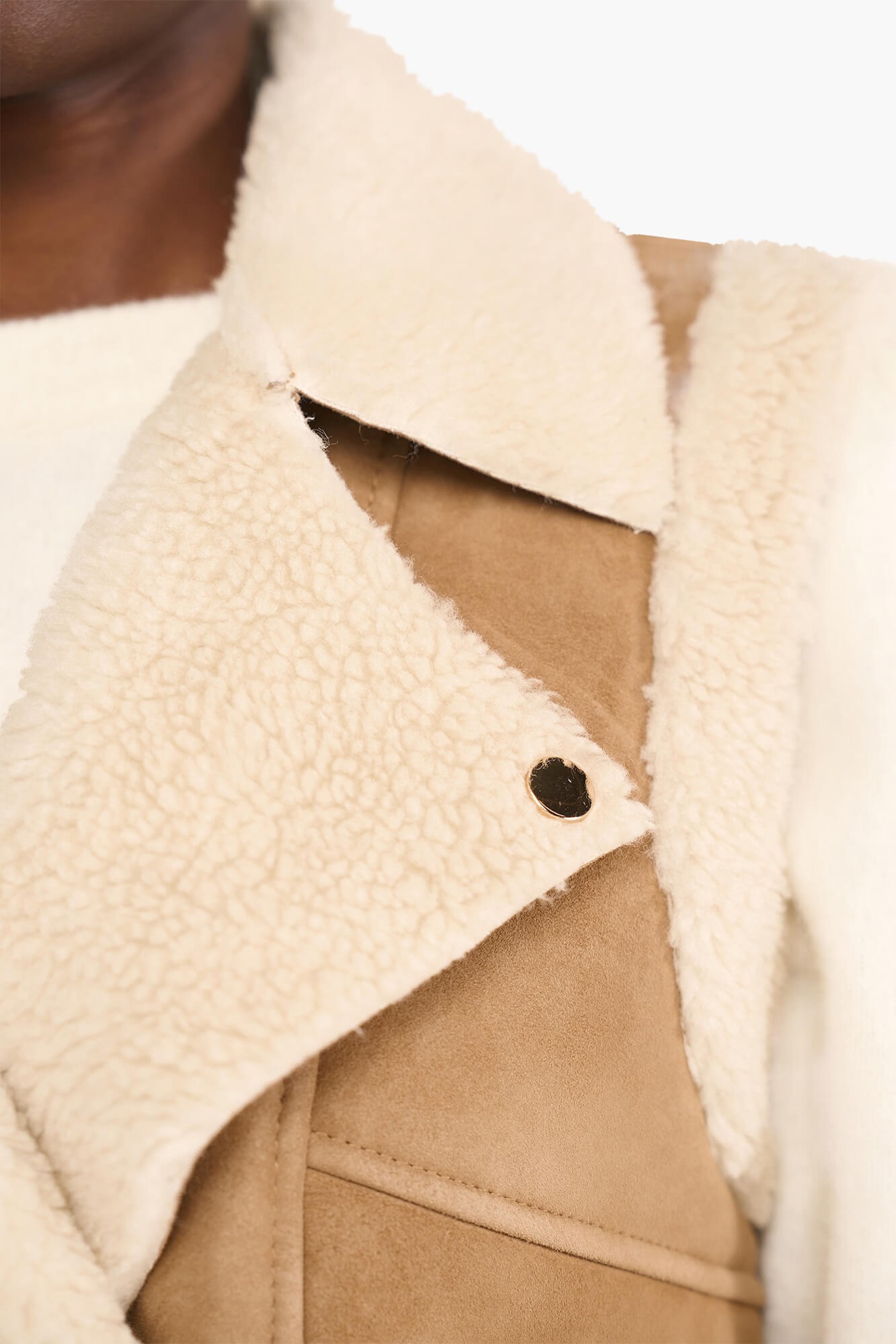 Lammy Dames Vest Suede Nick Cognac