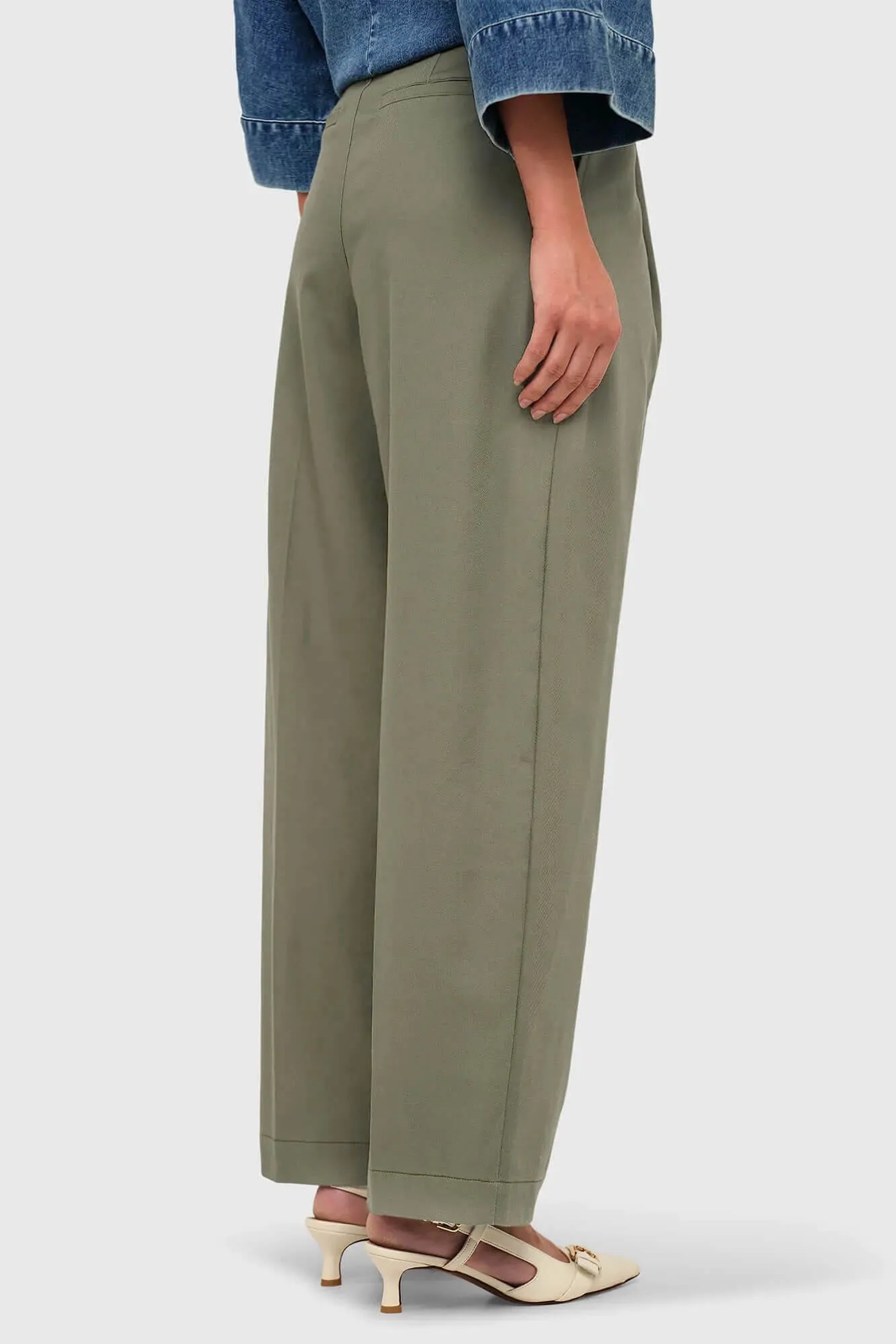 Groene Katoenen Paperbag Broek Steekzakken Barrel Balti