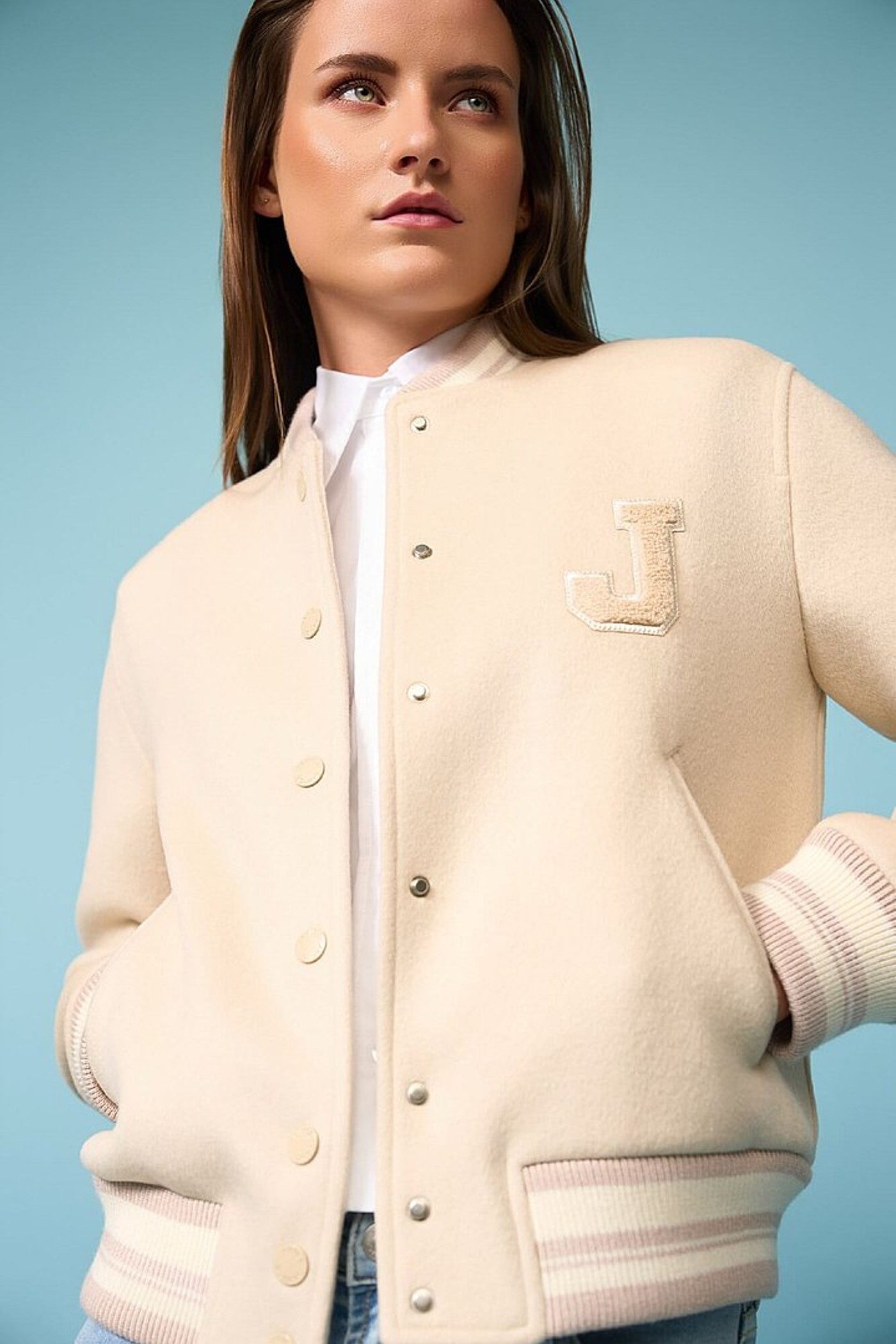 Cashmere Bomberjack Dames Double Face Beige Collin Beige
