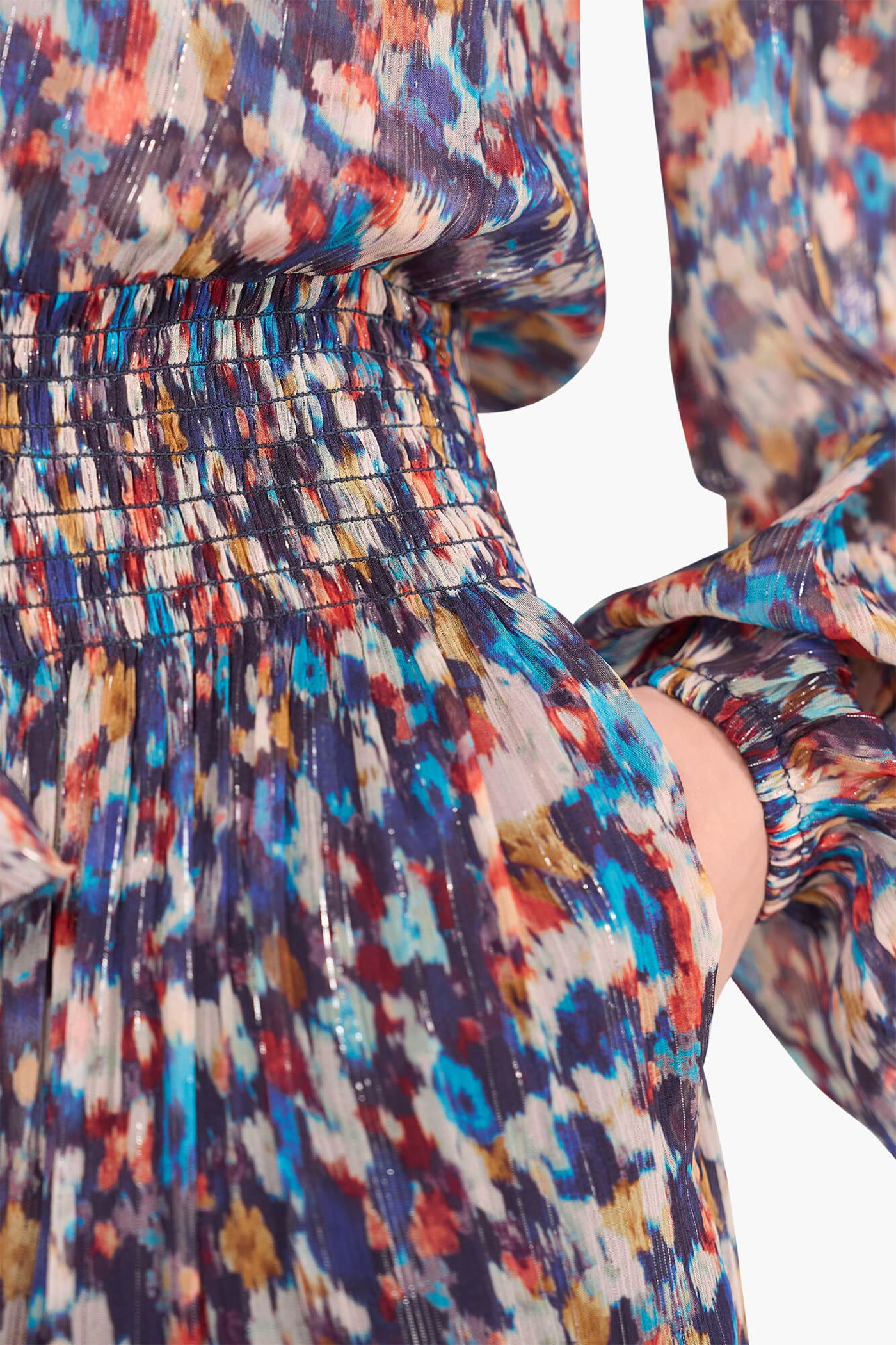Jurk Lang Print Elastiek Walter Blauw