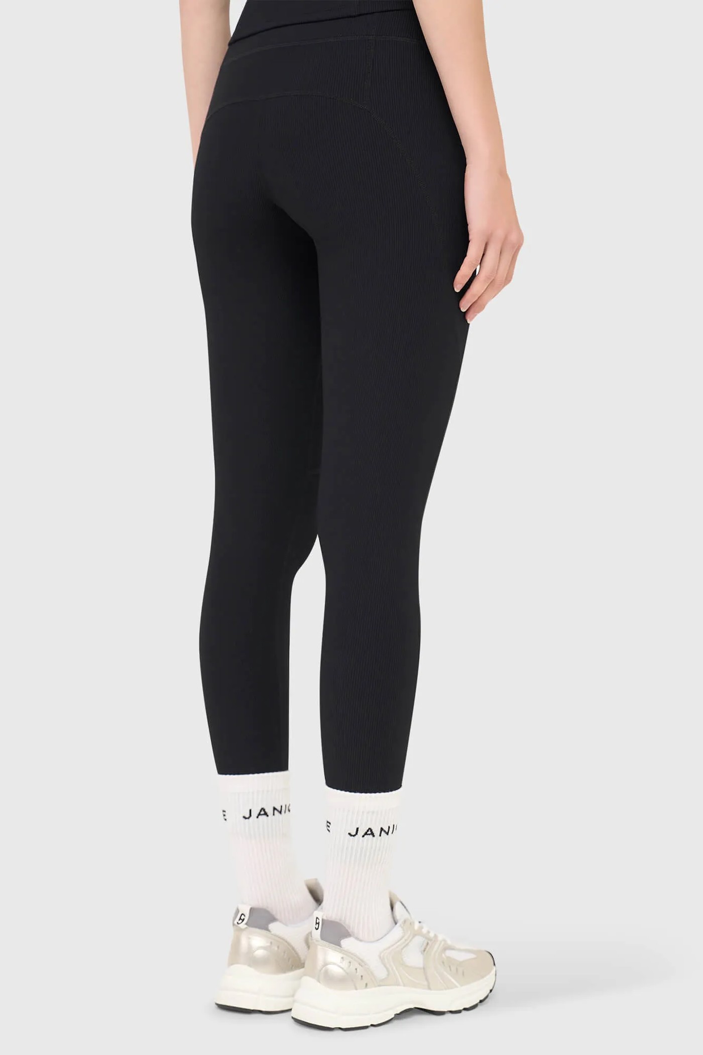 Zwarte Legging Dames Rib Sport Active Wear Ye
