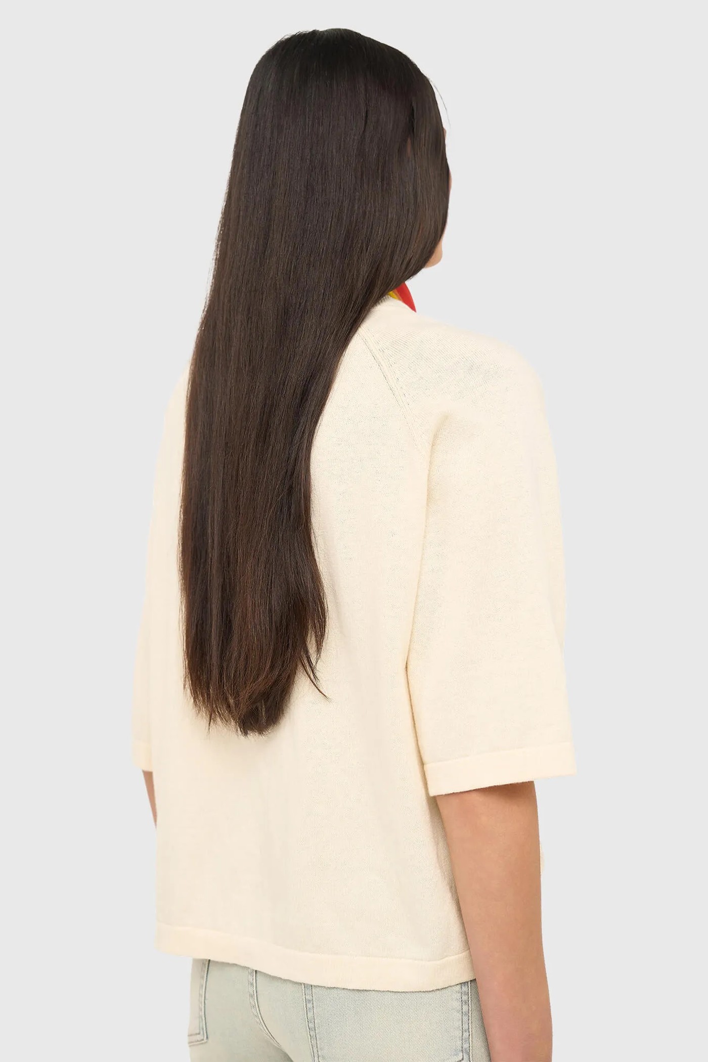 Katoen Cashmere Gebreid Truitje Moss Off White