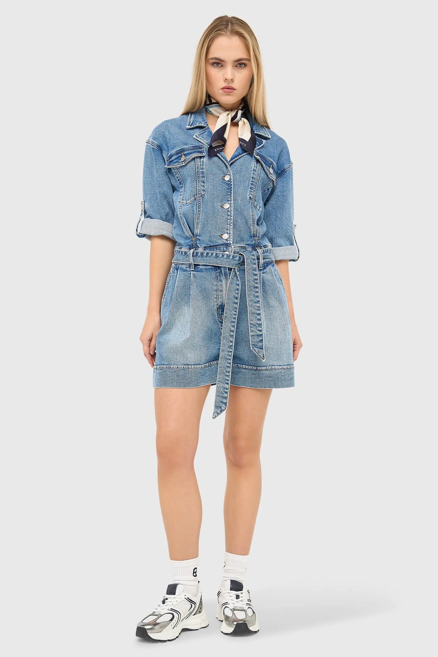 Denim Jumpsuit Dames Axil Blauw 786