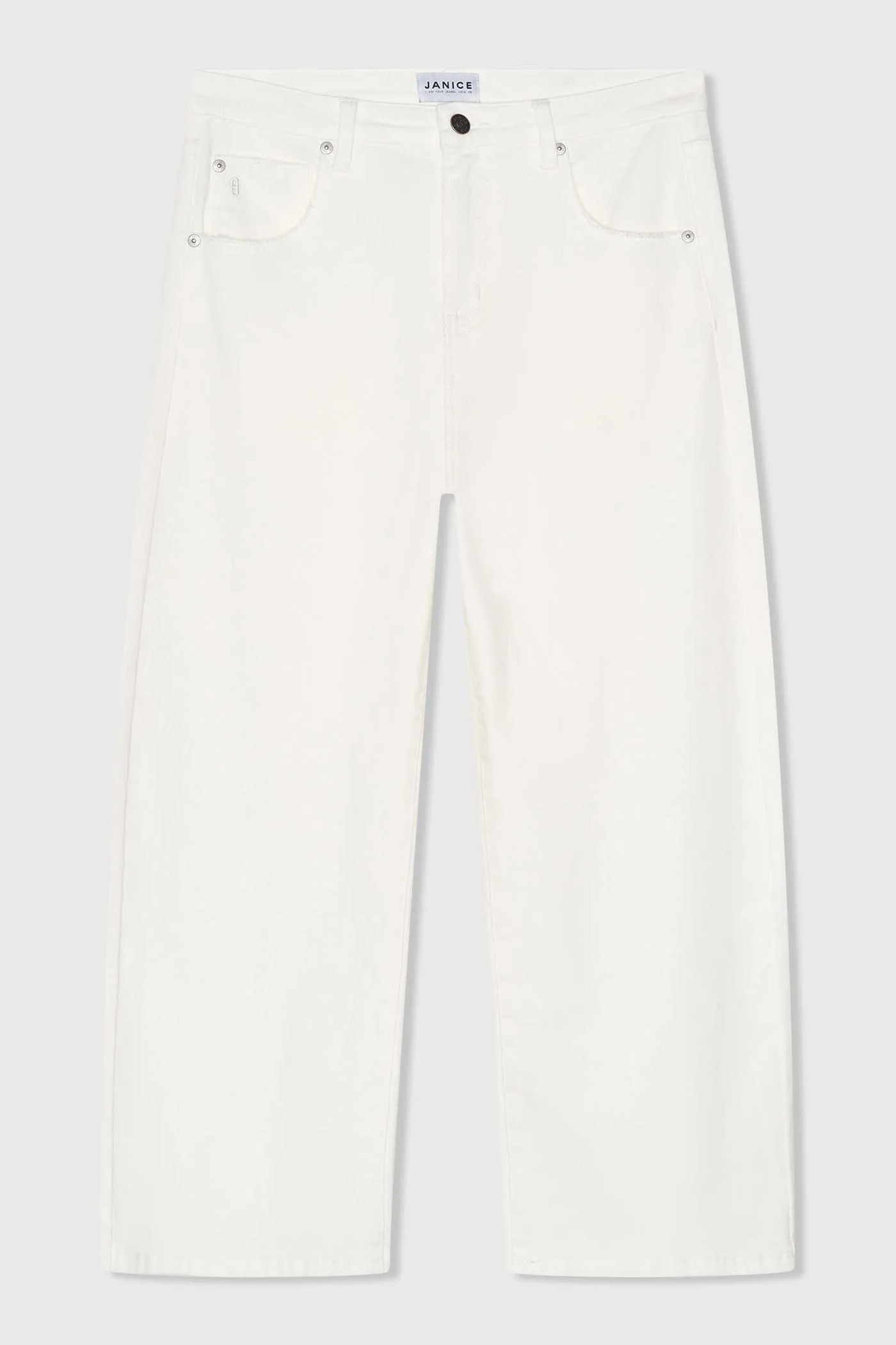 Witte Barrel Jeans Dames Mid Rise Baxter