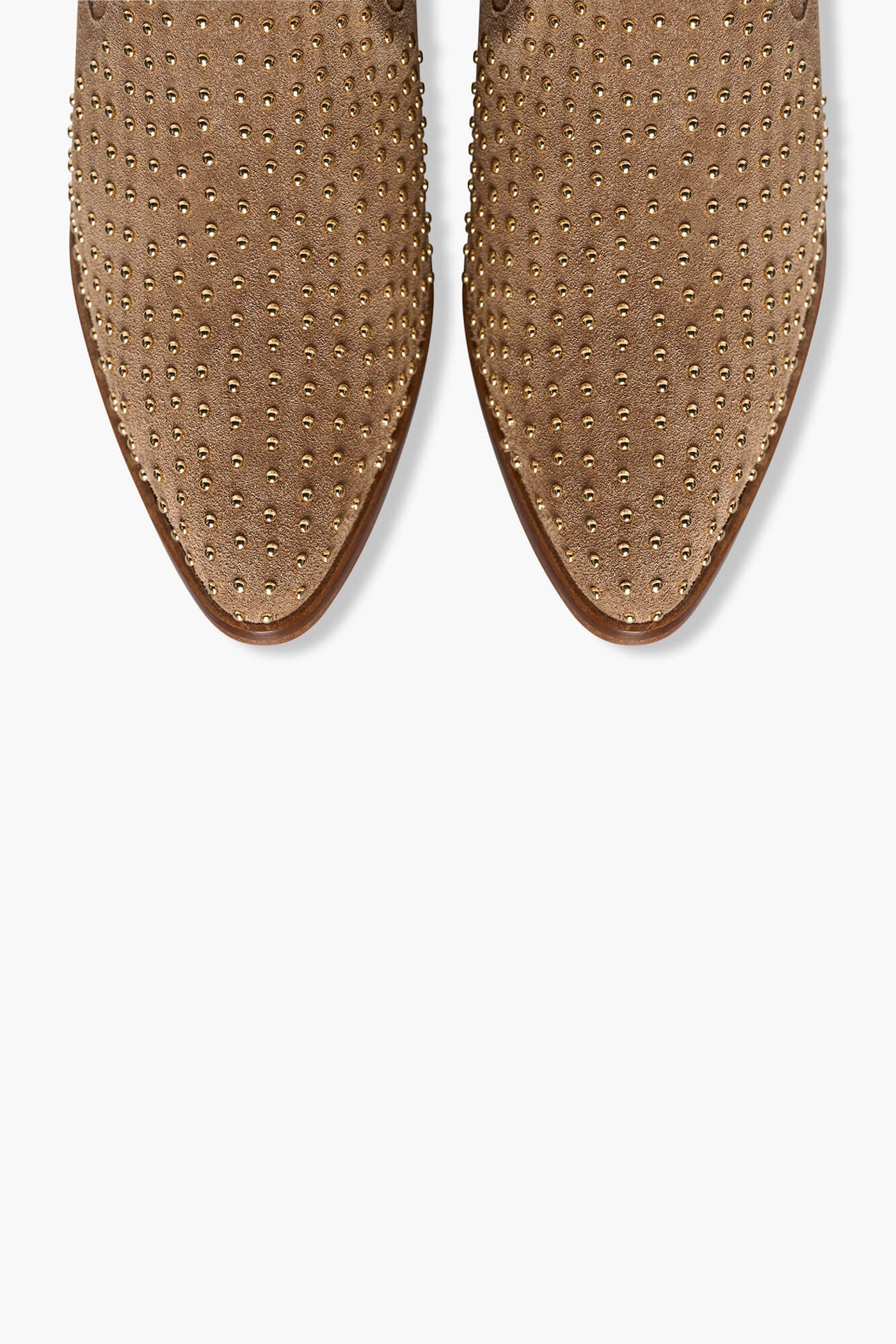 Enkellaars Western Dames Suede Colt Cognac Studs