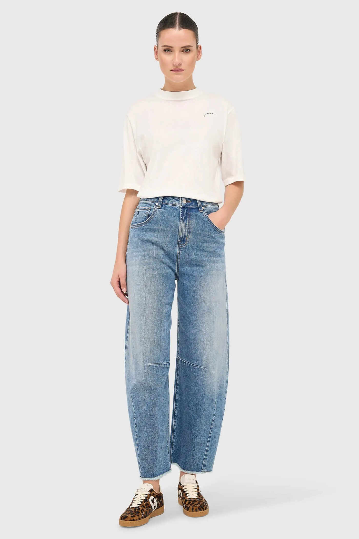 Barrel Jeans Dames Midrise Billy Blauw 379