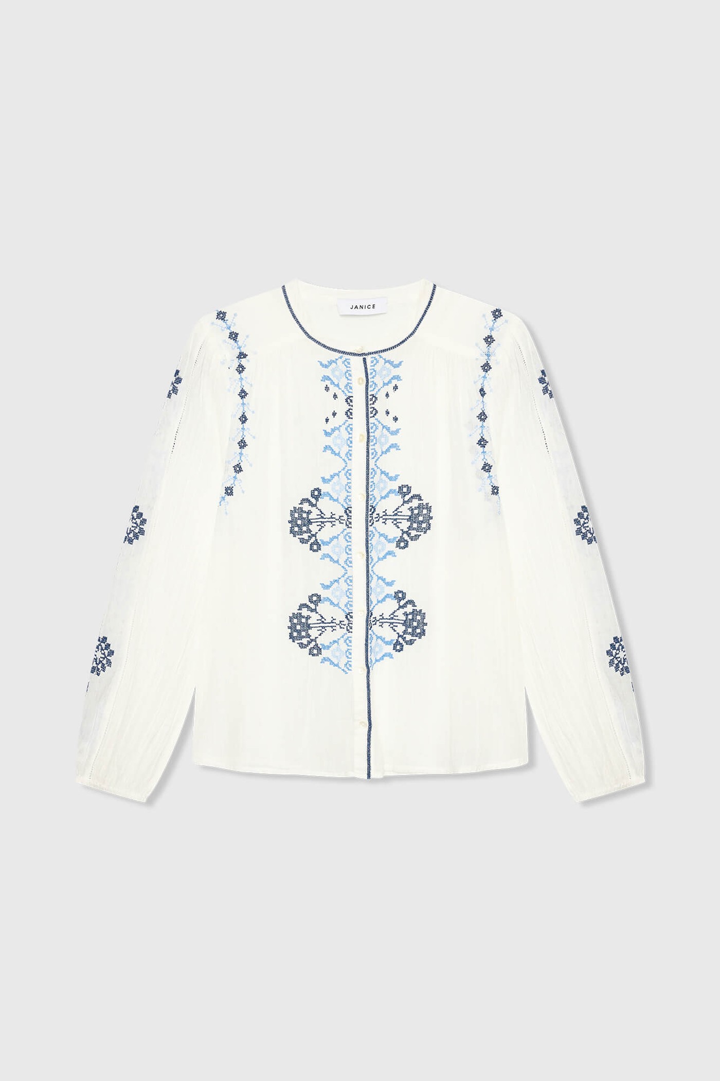 Austin Blouse Wit Blauw