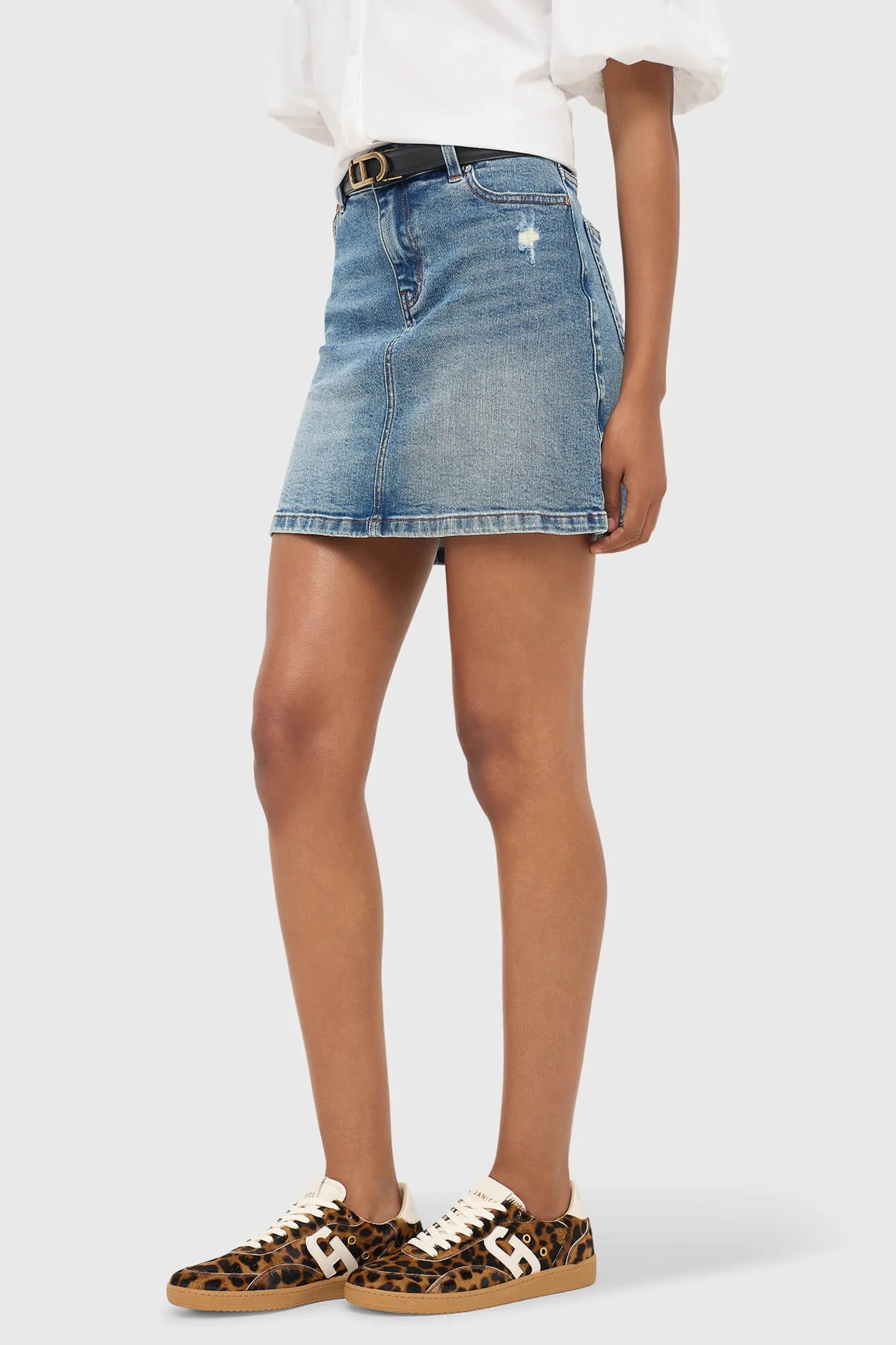 Denim Rok Kort Benson Blauw 379