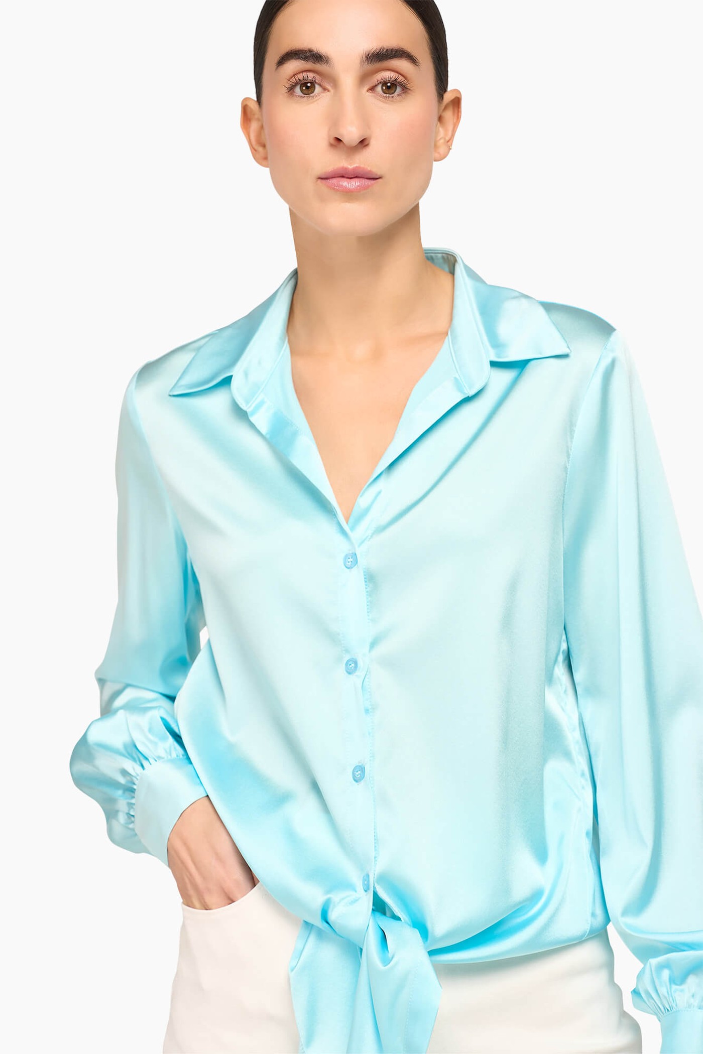 Zijden Blouse Dames Bobby Baby Blauw