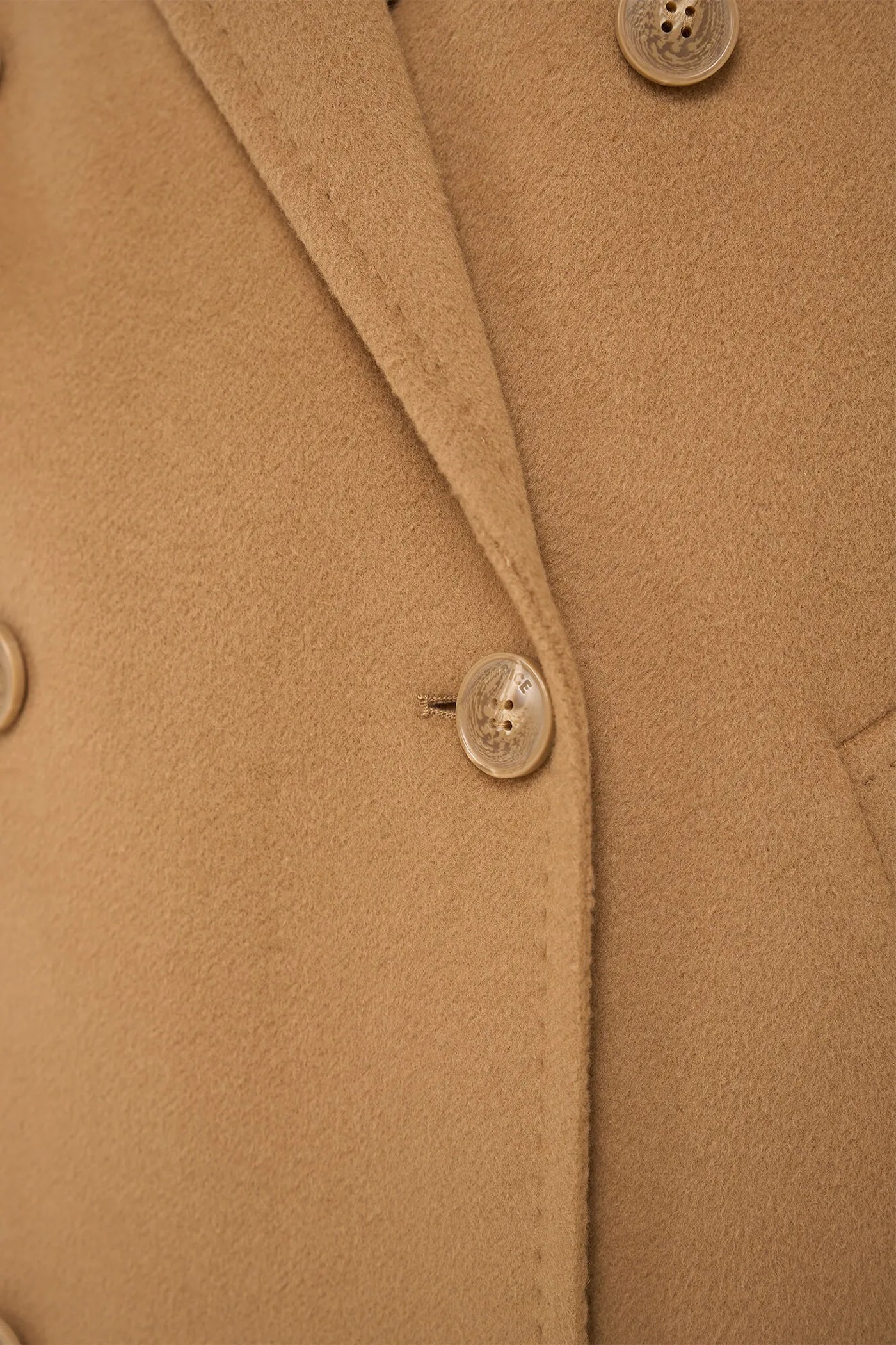 Cashmere Caban Jas Dames Double Face Kennedy Camel