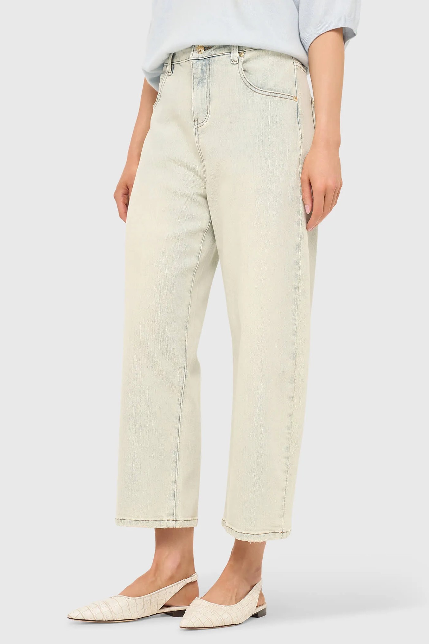 Barrel Jeans Dames Stretch Mid Rise Baxter Blauw 004