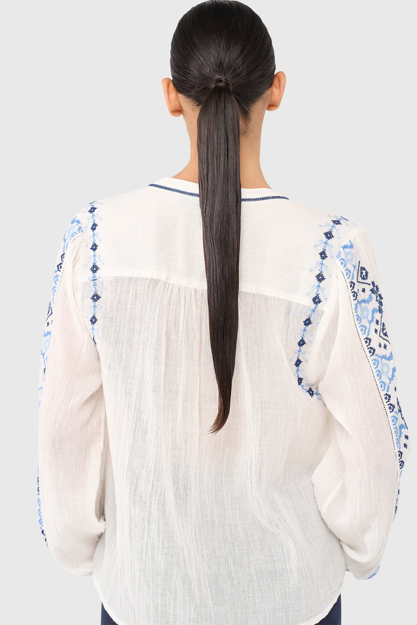 Austin Blouse Wit Blauw