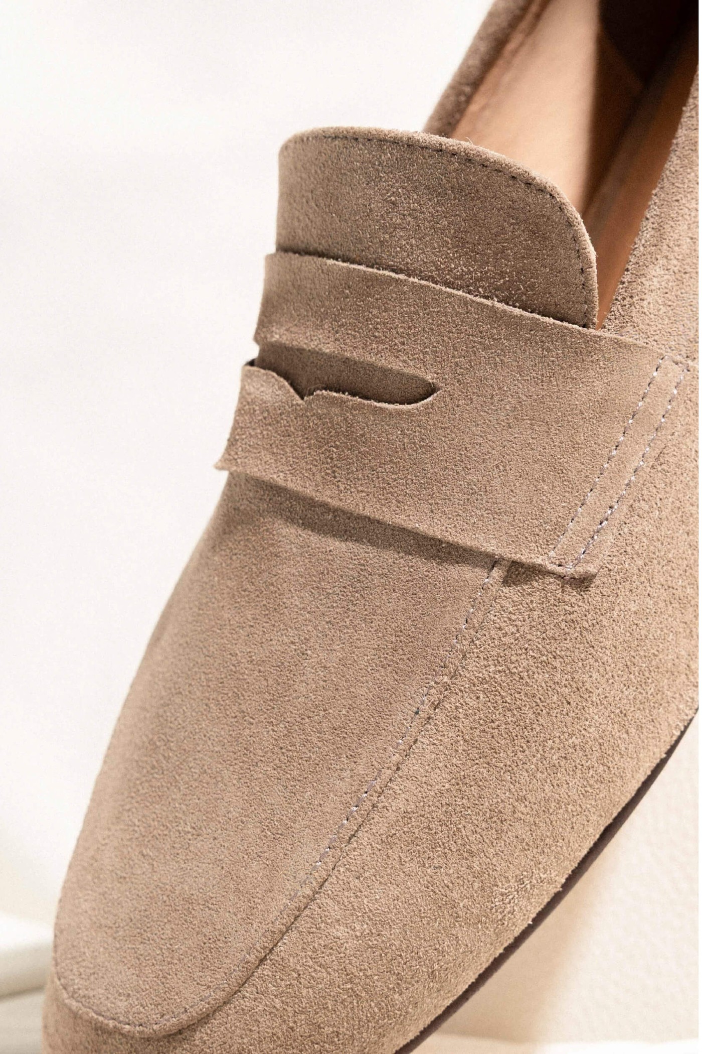 Loafers Dames Suede Burt Taupe