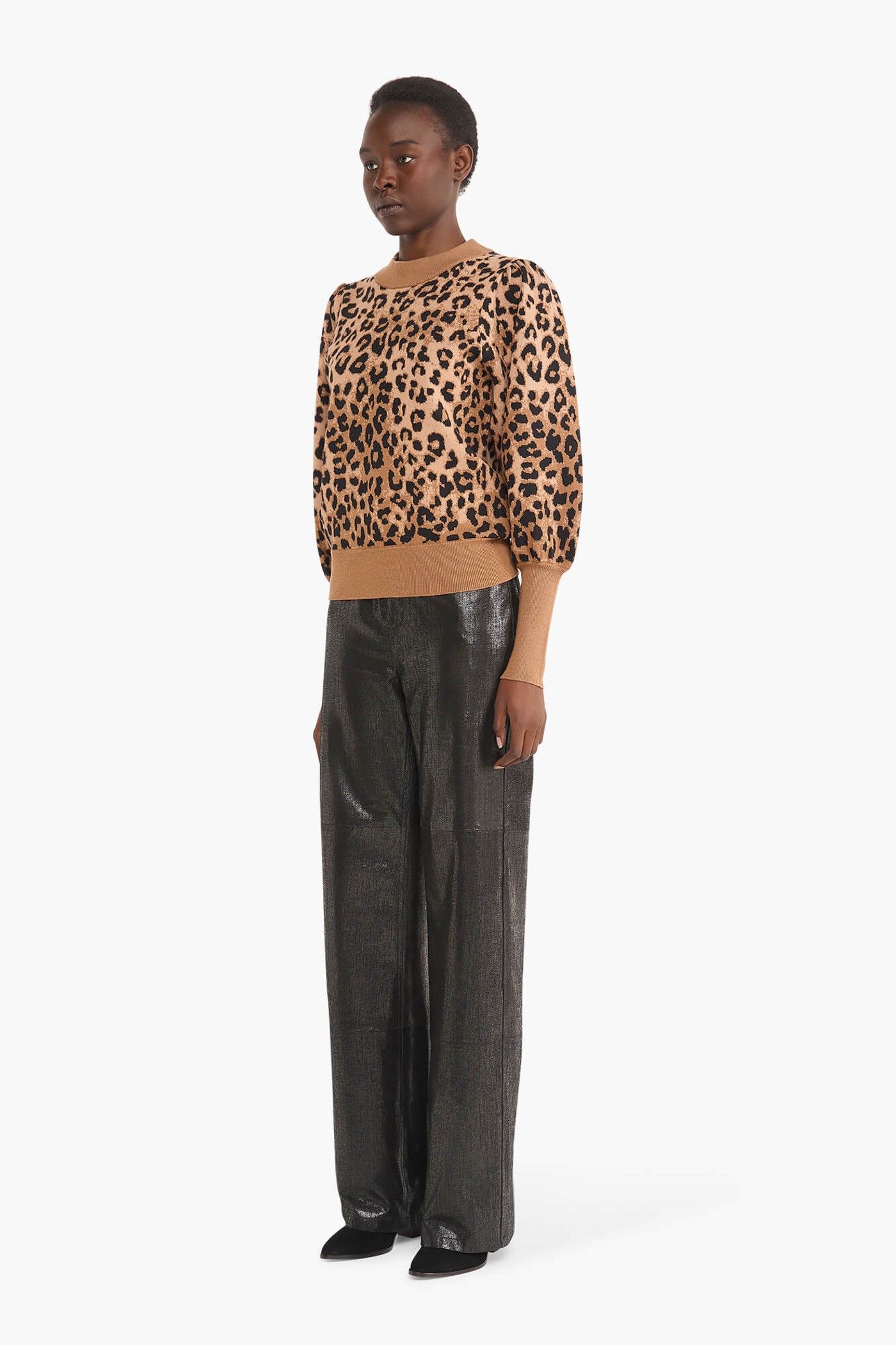 Trui Dames Pof Mouw Viscose Jay Panterprint
