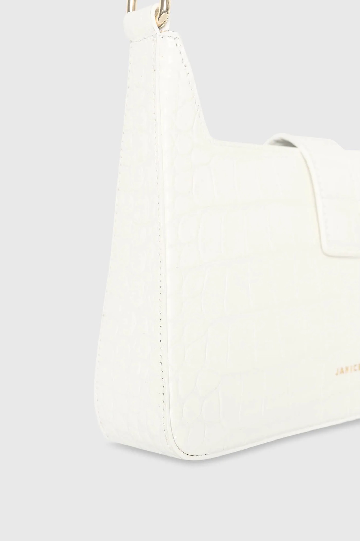 Leren Handtas Off White Croco Conan