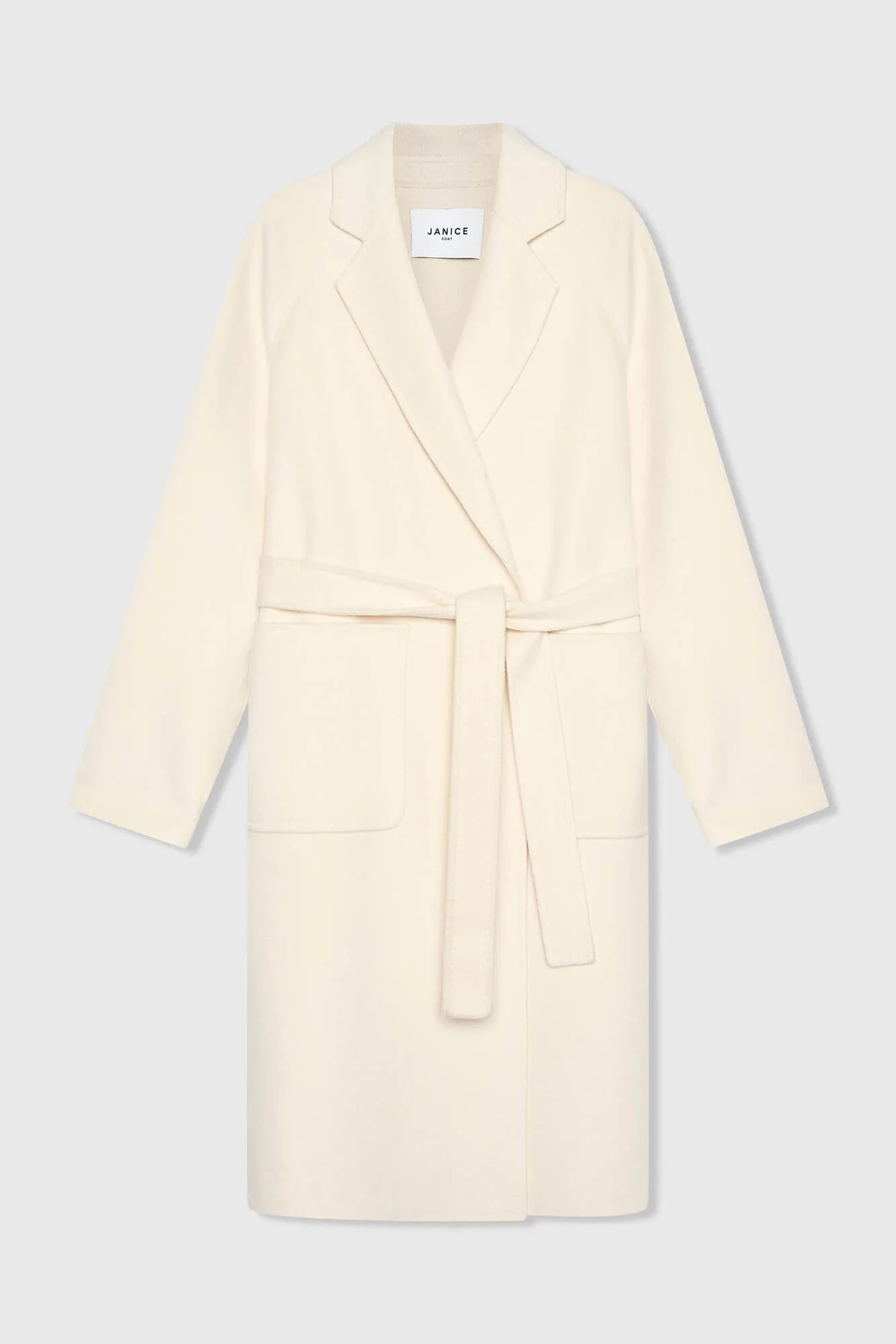 Cashmere Dames Jas Lang Double Face Jules Off White