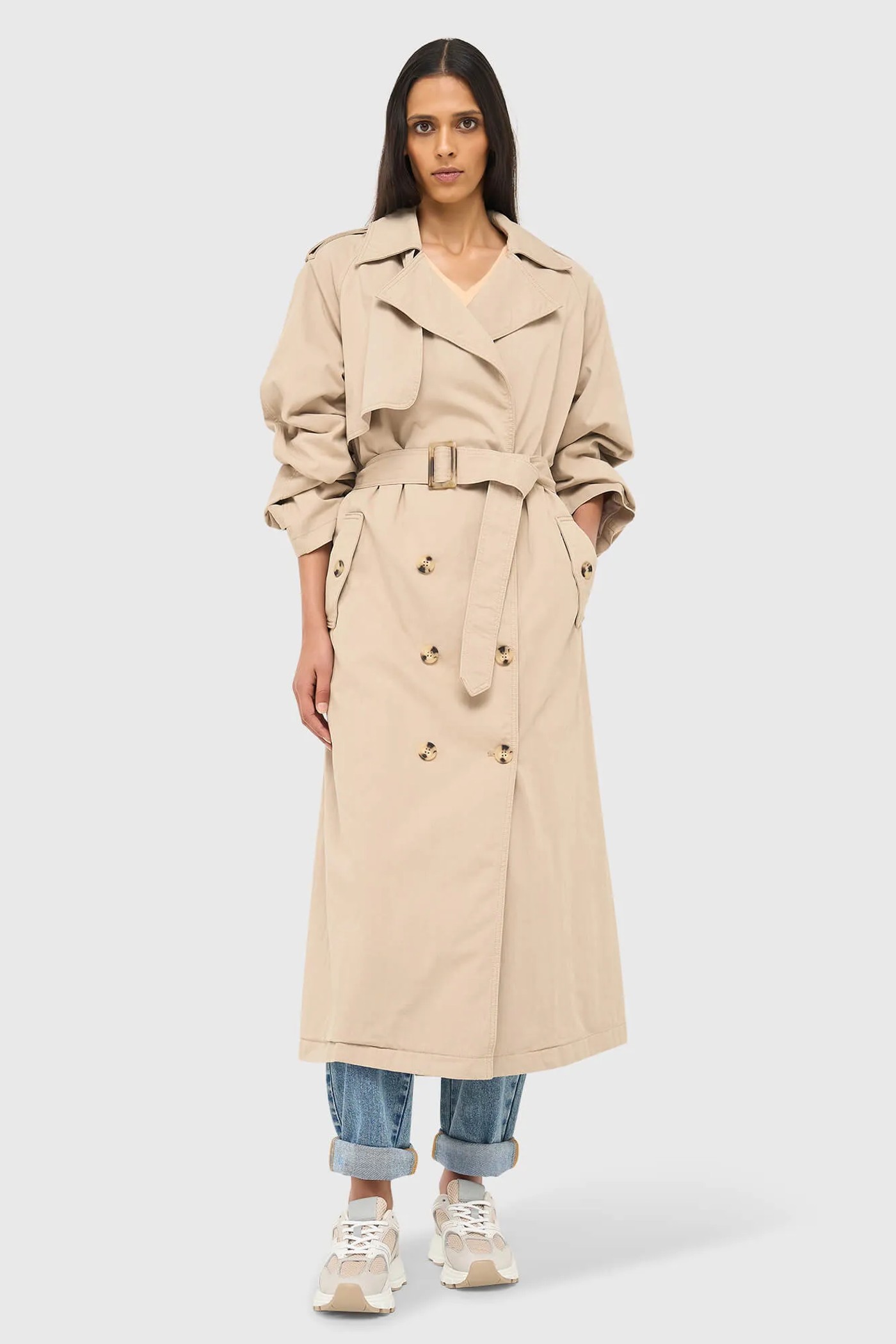 Trenchcoat Dames Oversized Cedric Beige