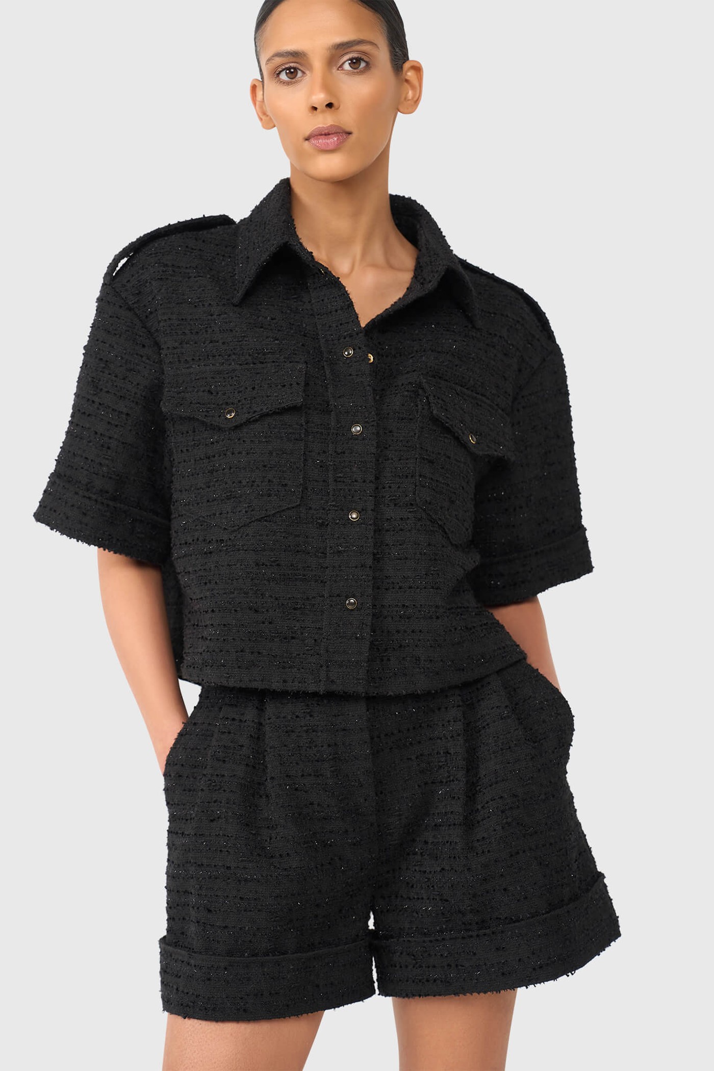 Spike Zwart Tweed Lurex