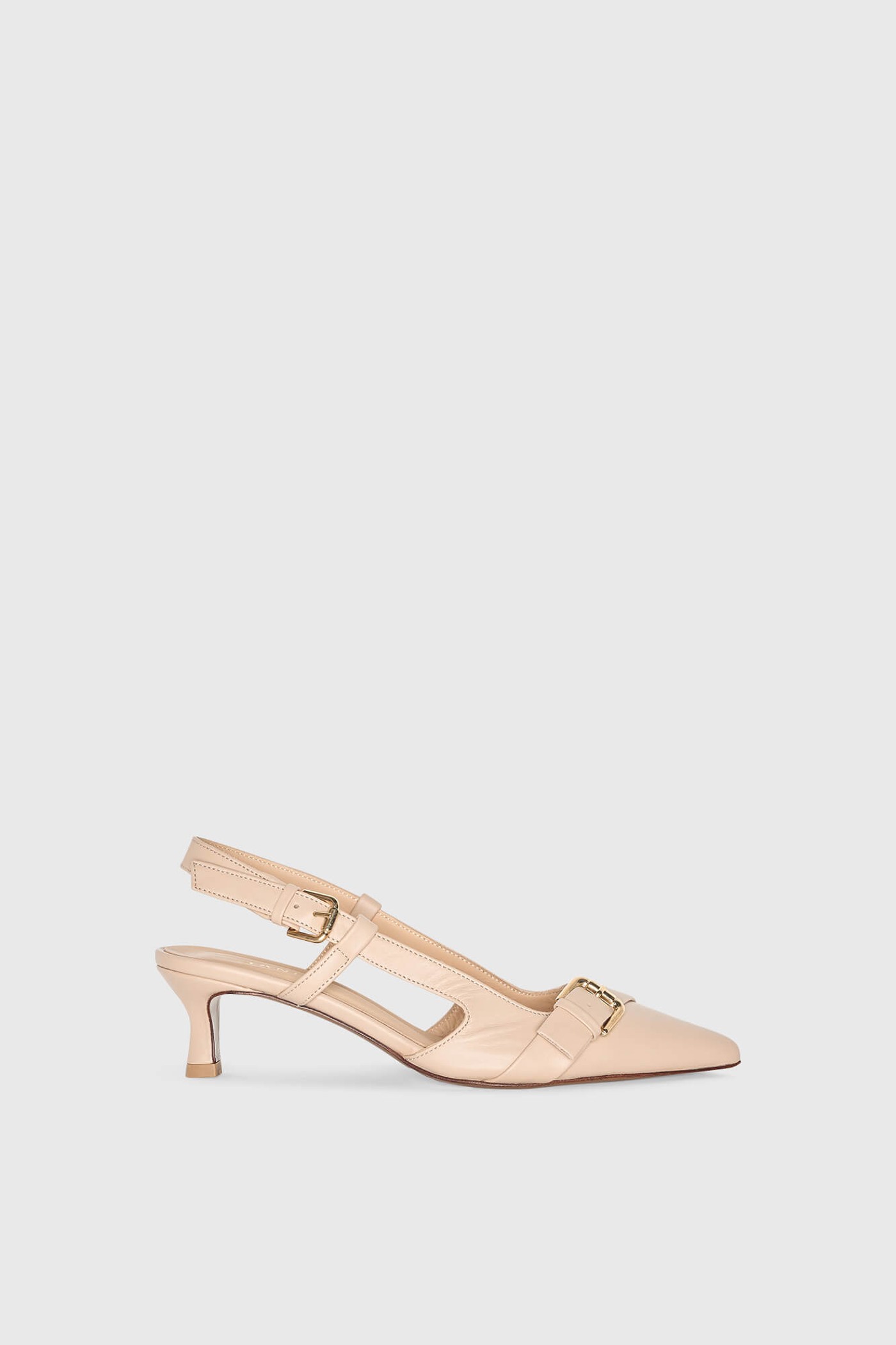 Slingbacks Dames Leer Hakje Beige Elio