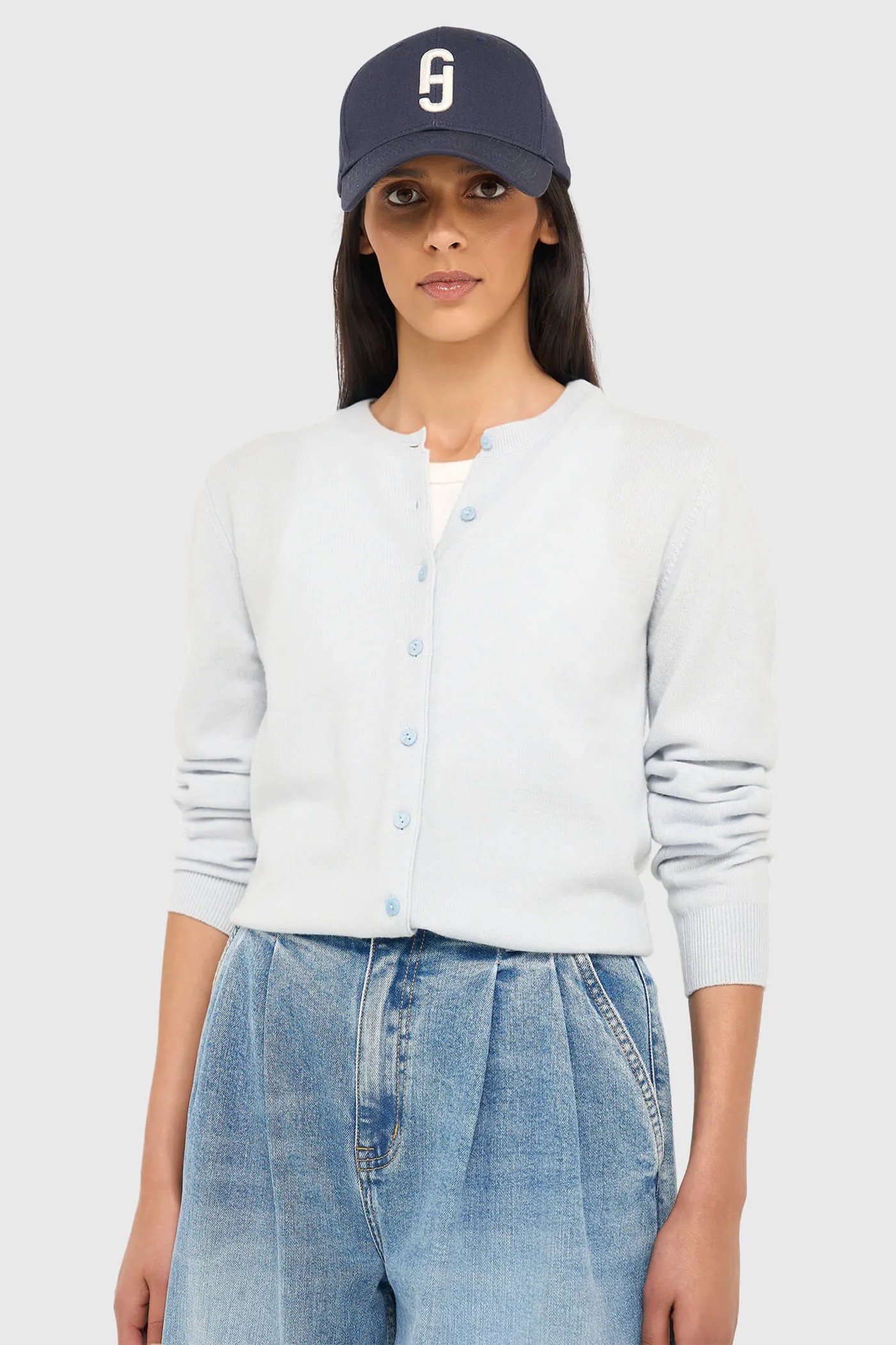 Cashmere Dames Vest Licht Blauw Lucas