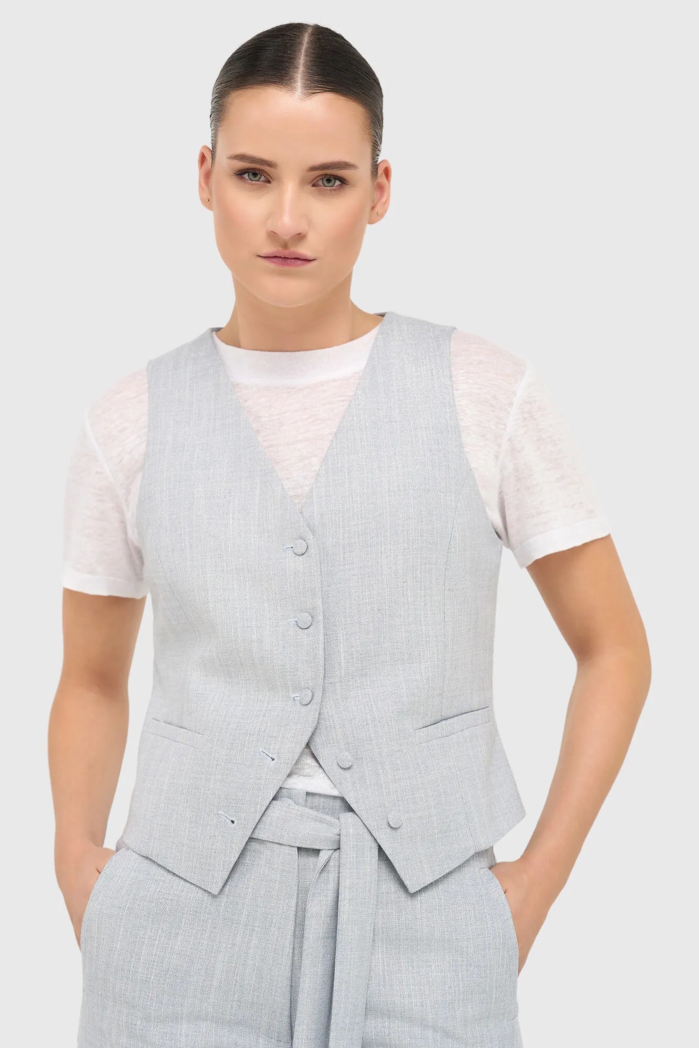 Vest Gilet Dames Lurex Blauw Dave