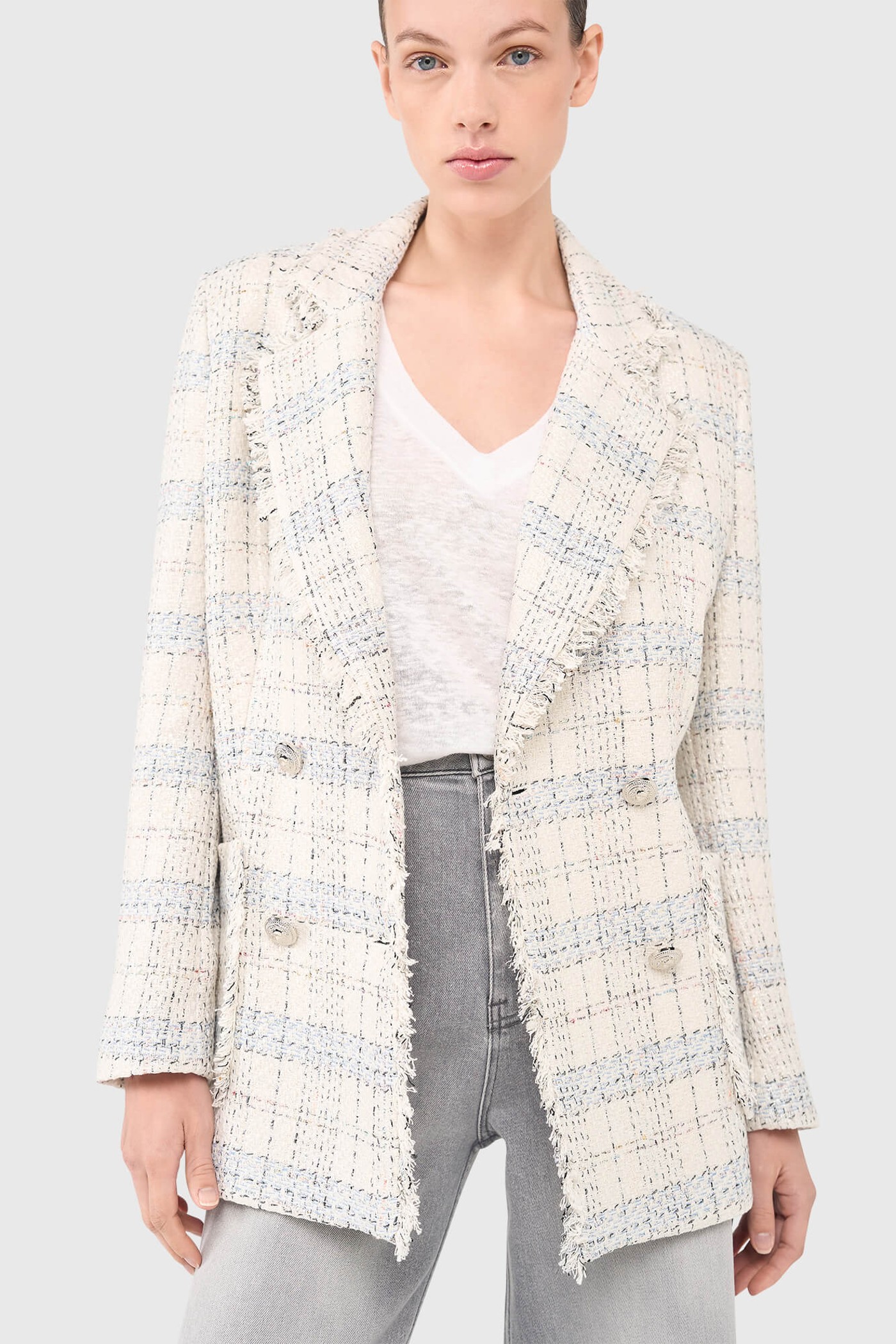 Martin Blazer Off White Metallic