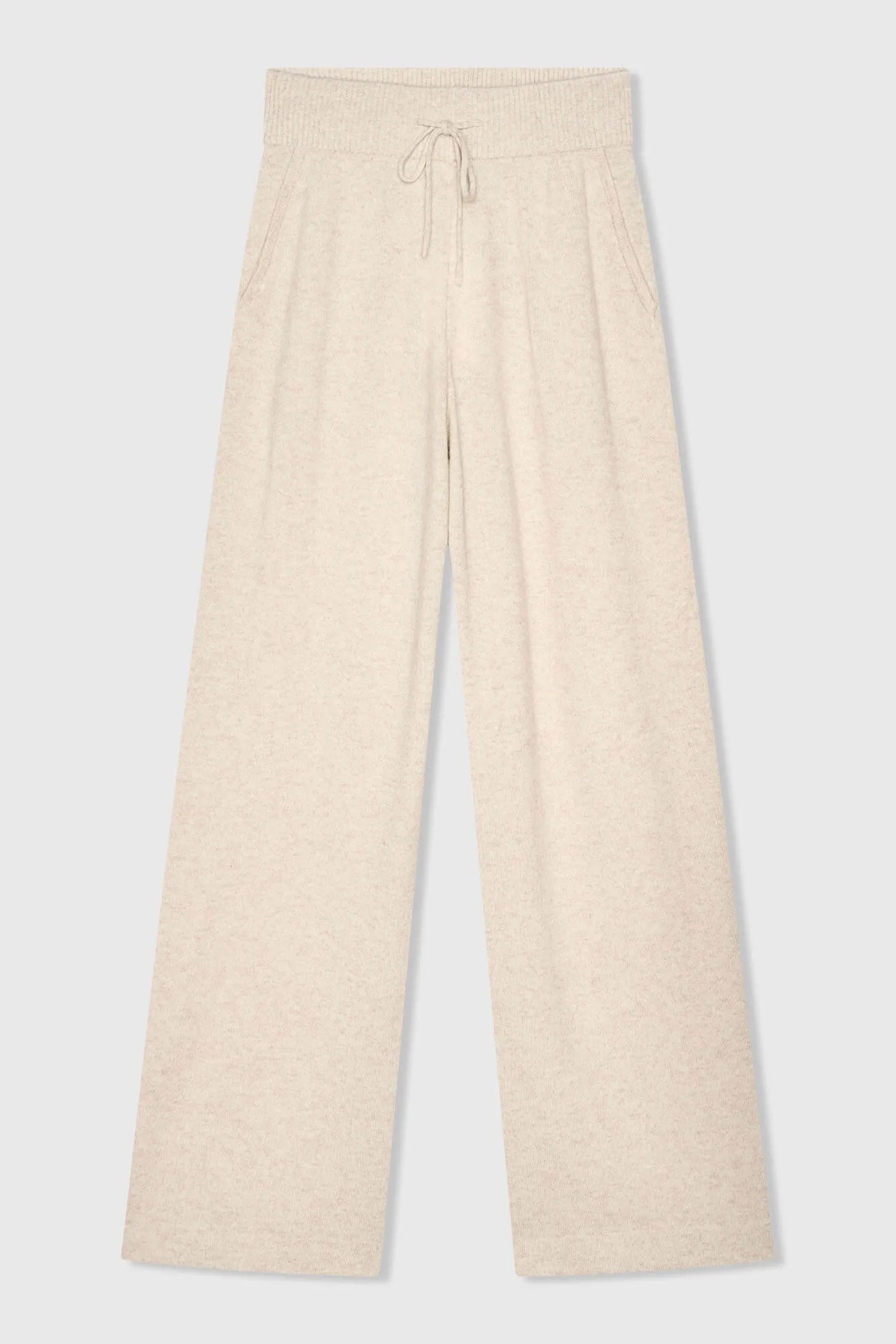 Cashmere Broek Wijde Pijp Dames Eldon Beige