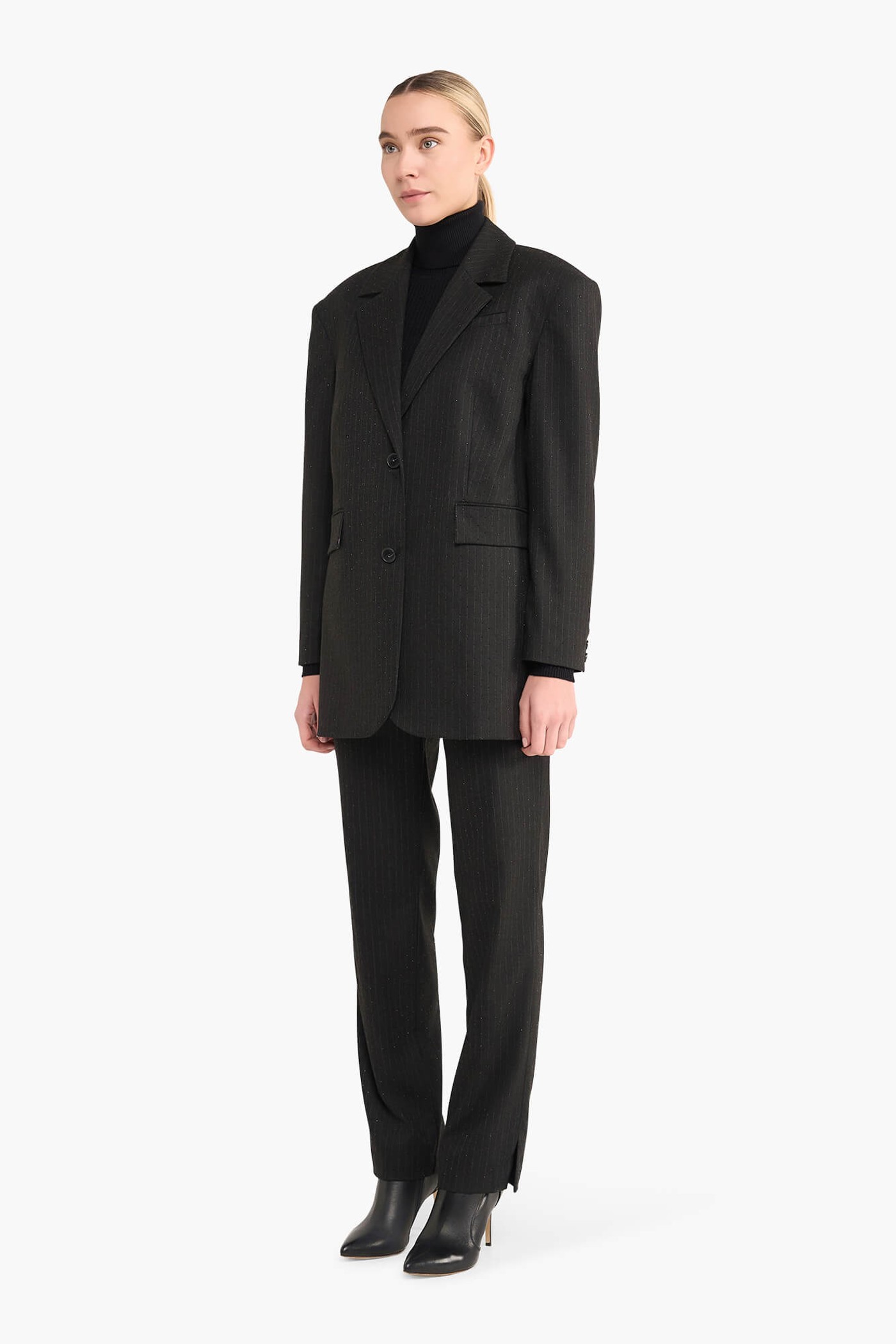Oversized Blazer Dames Buddy Zwart Steentjes