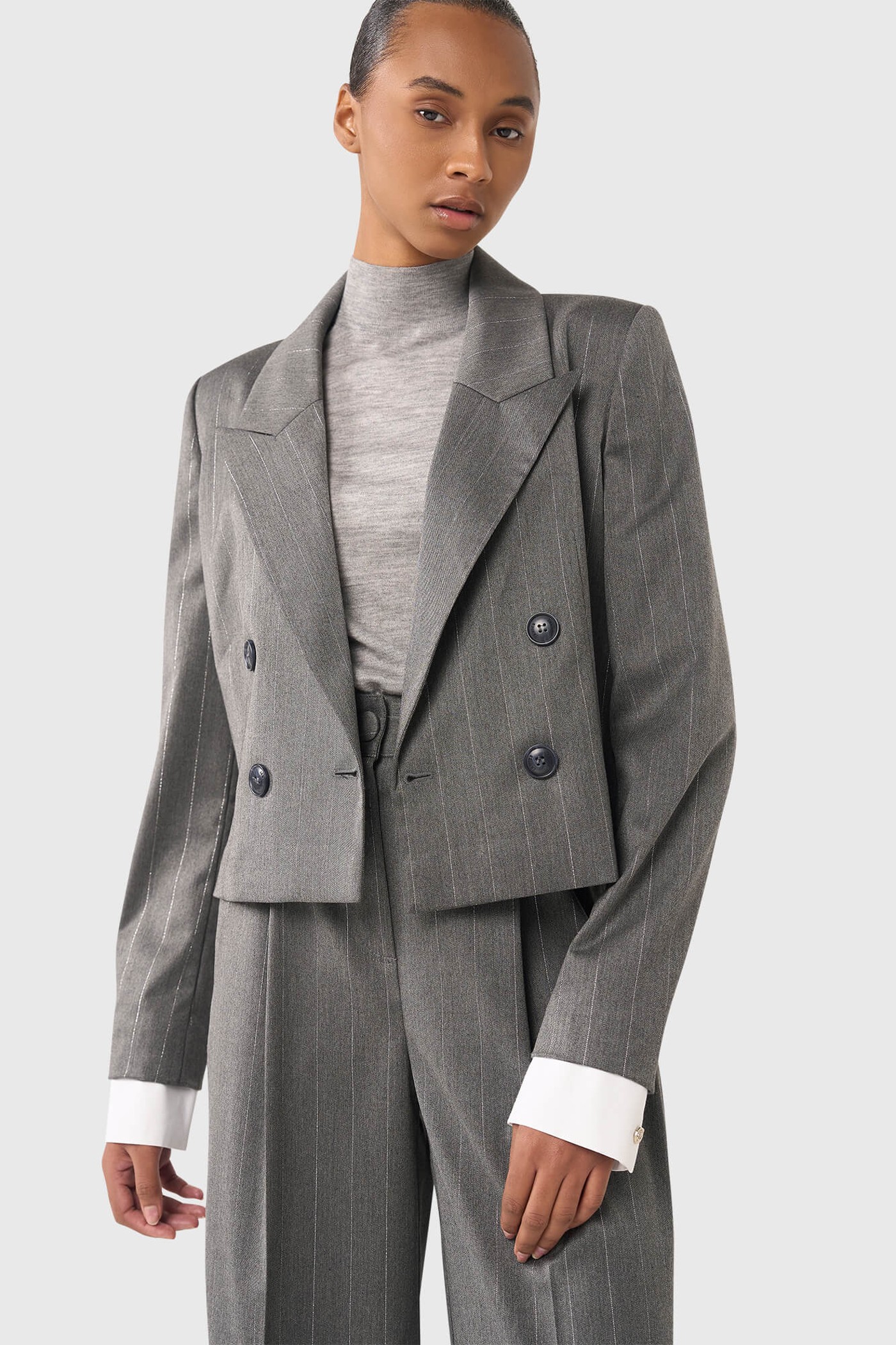 Stan Grijs Streep Lurex