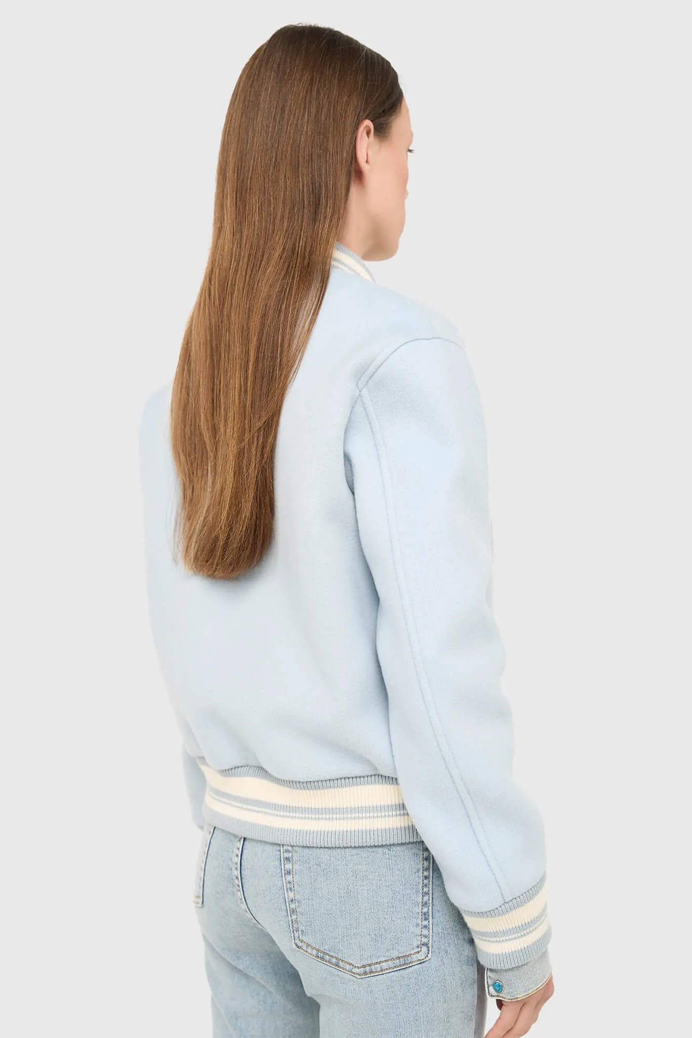 Cashmere Bomberjack Dames Double Face Beige Collin Blauw