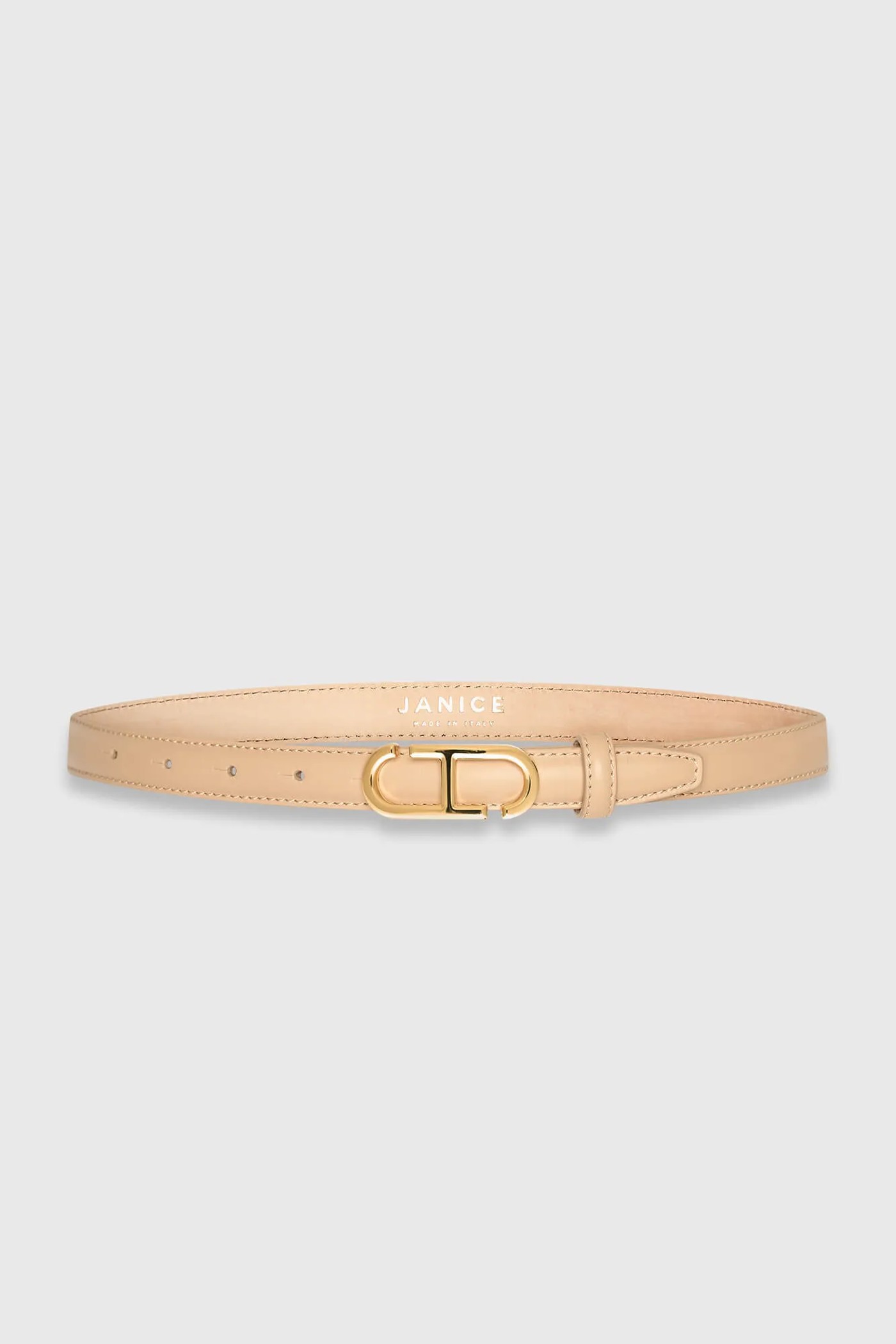 Leren Riem Dames Trophy Beige Gouden Buckle