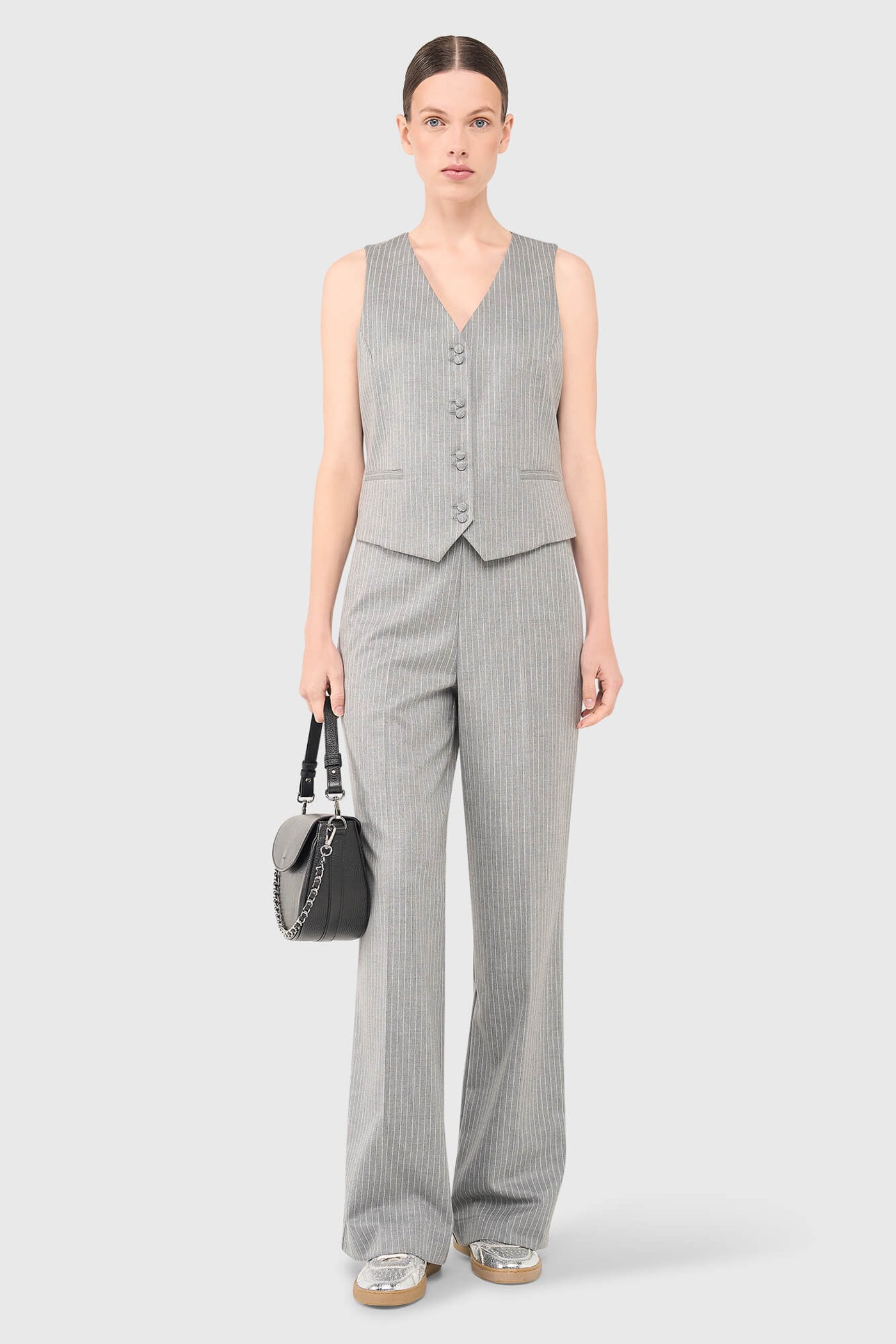 DAVE GILET GRIJS STREEP