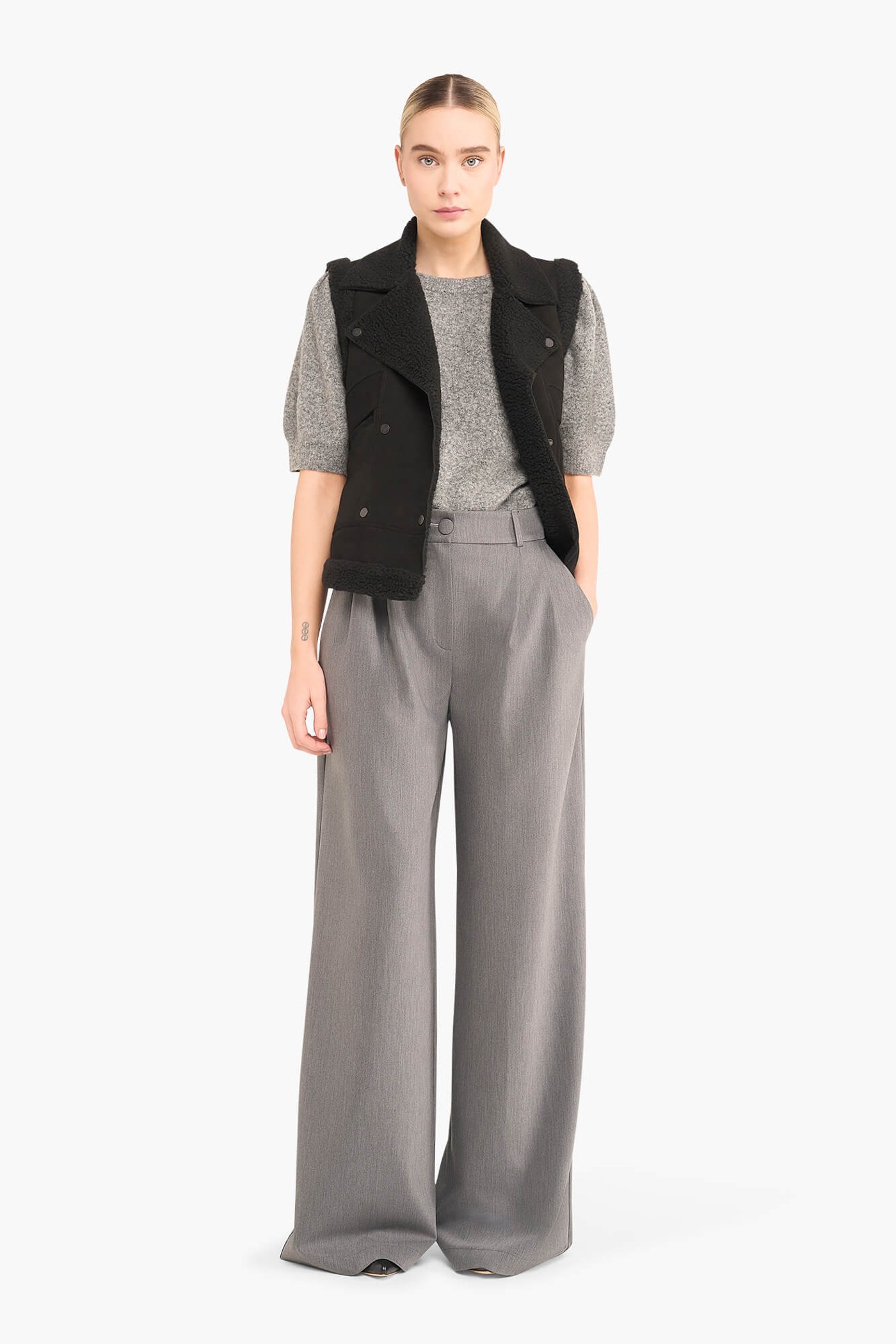 LAMMY DAMES VEST SUEDE NICK ZWART