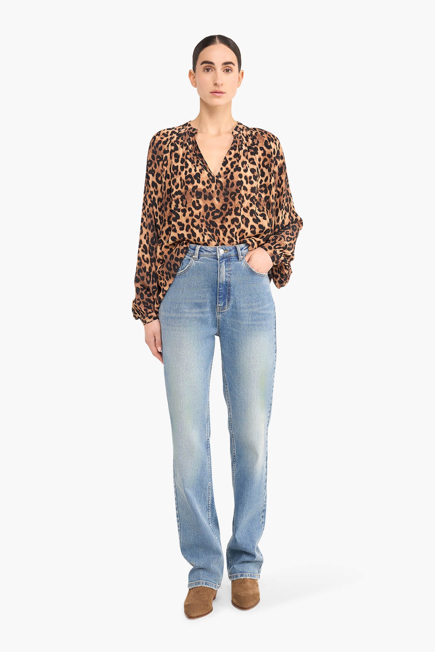 PANTERPRINT BLOUSE DAMES VISCOSE LANDON