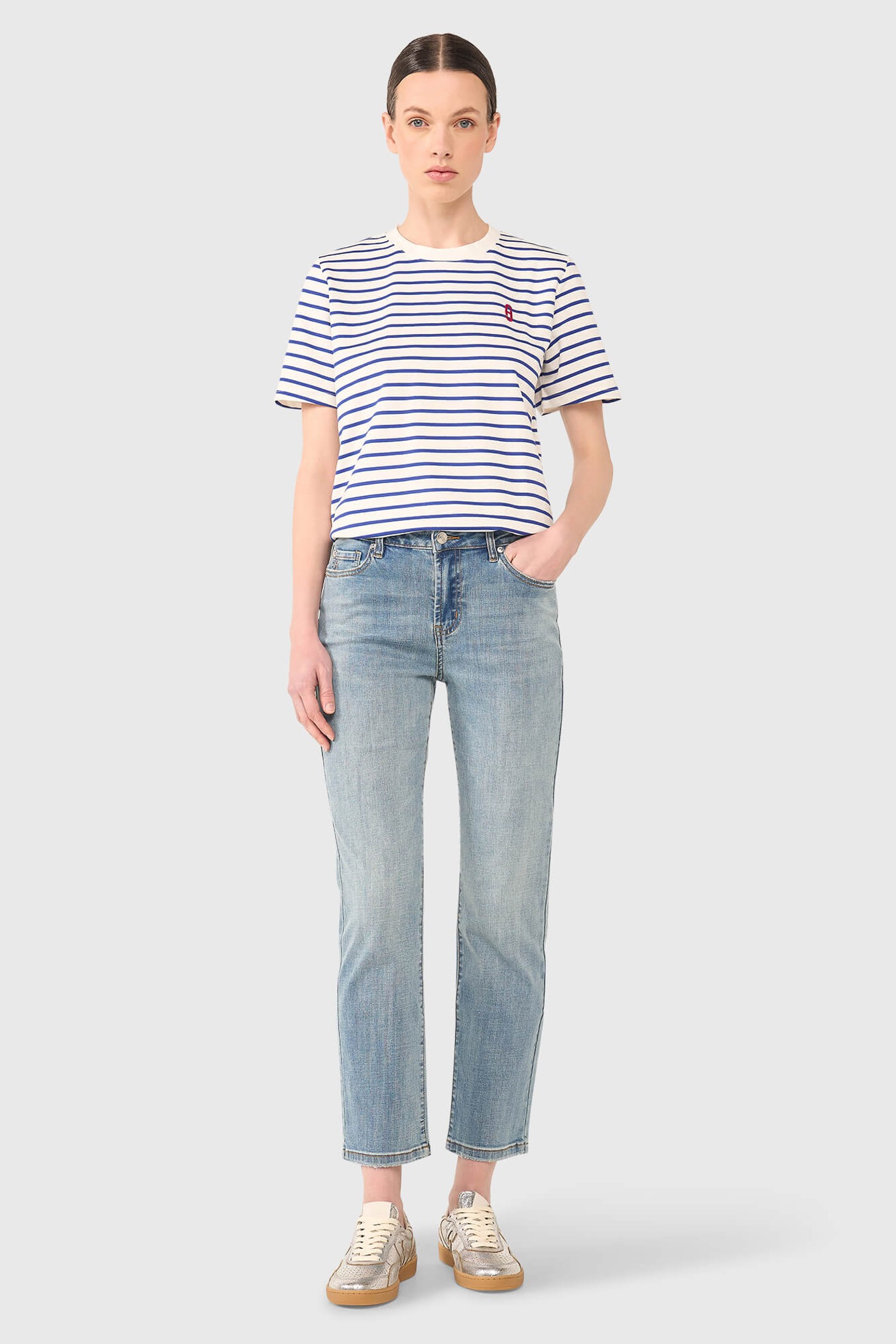 ROCK SHIRT GESTREEPT LICHT BLAUW