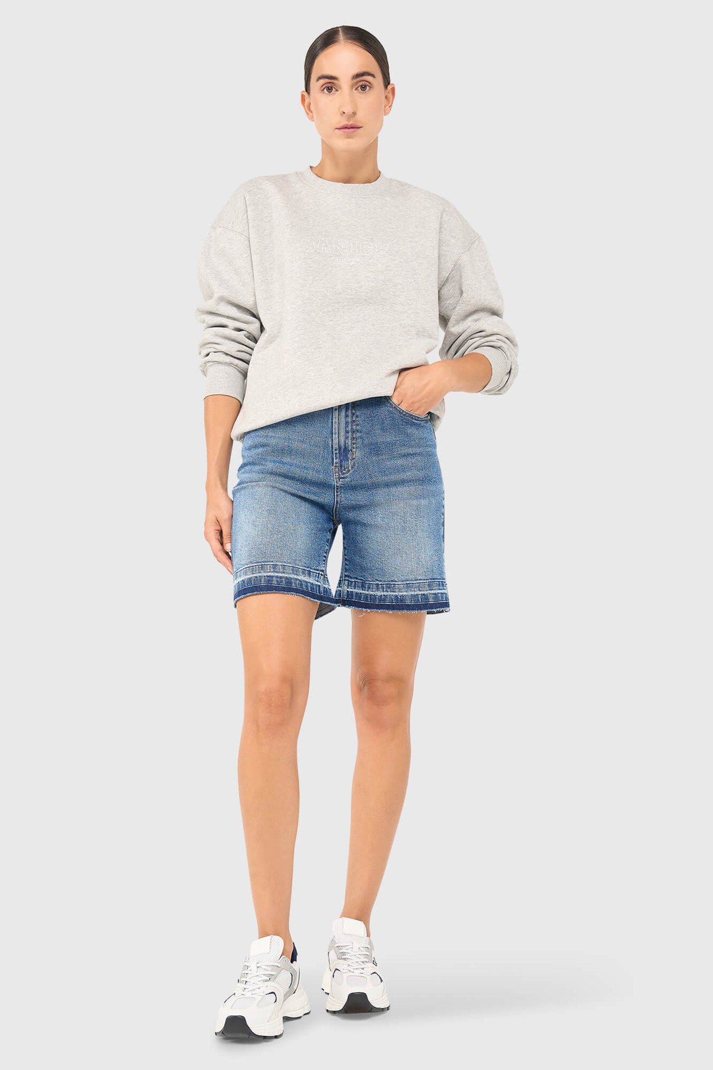 ANDY SWEATER GRIJS LOGO