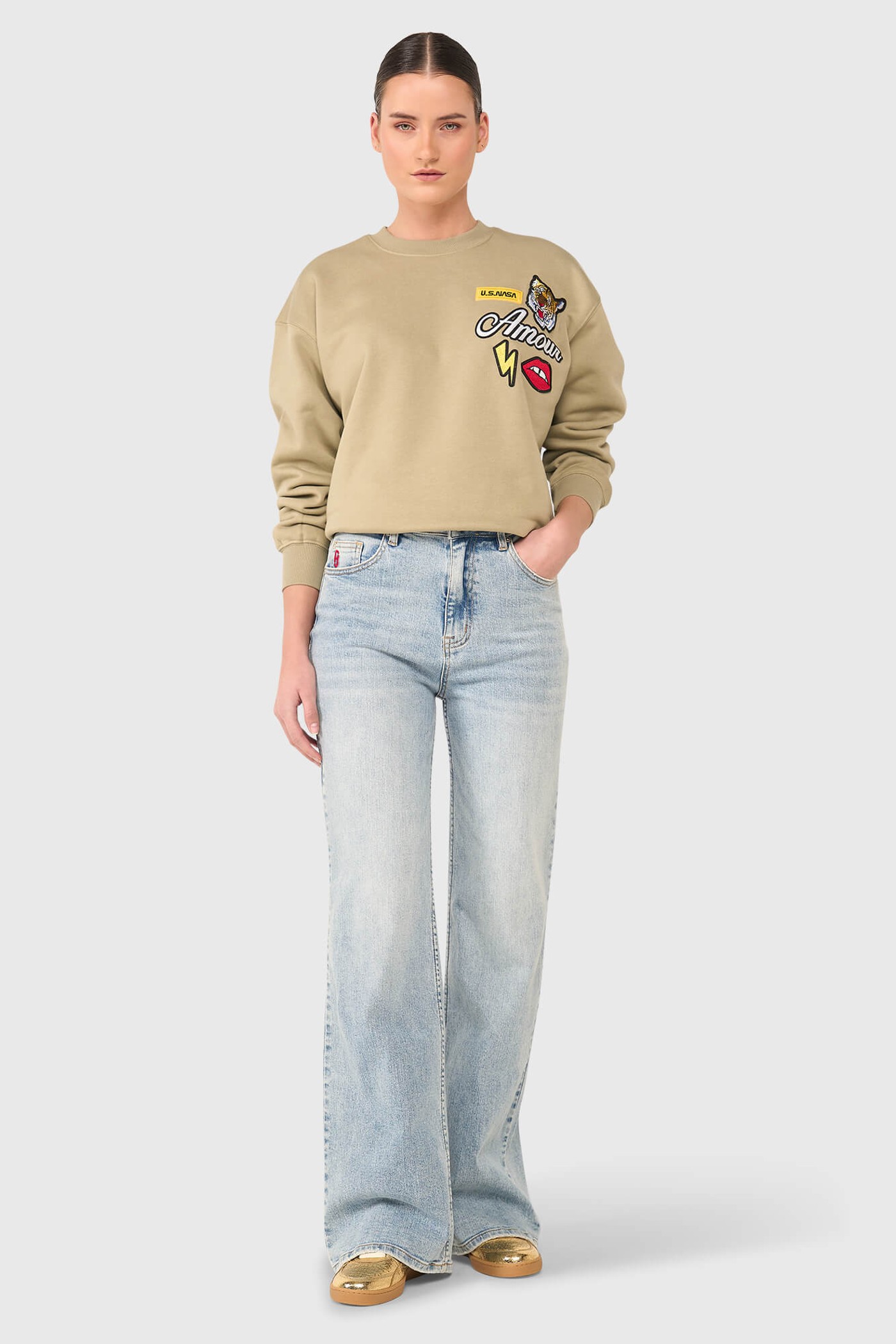 ANDY SWEATER GROEN PATCHES