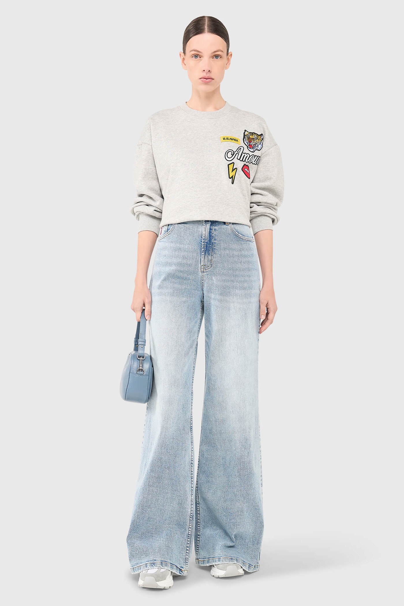 ANDY SWEATER GRIJS PATCHES