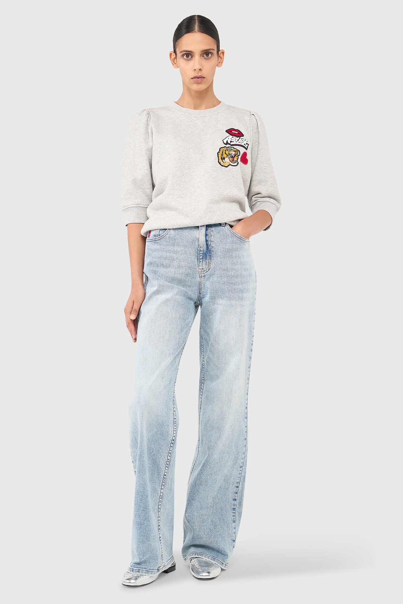 FRANK SWEATER GRIJS PATCHES