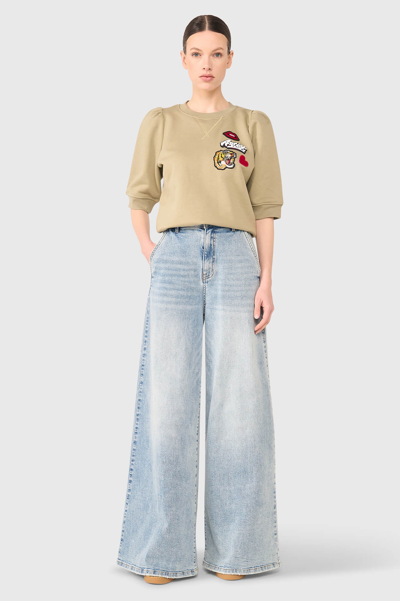 FRANK SWEATER GROEN PATCHES