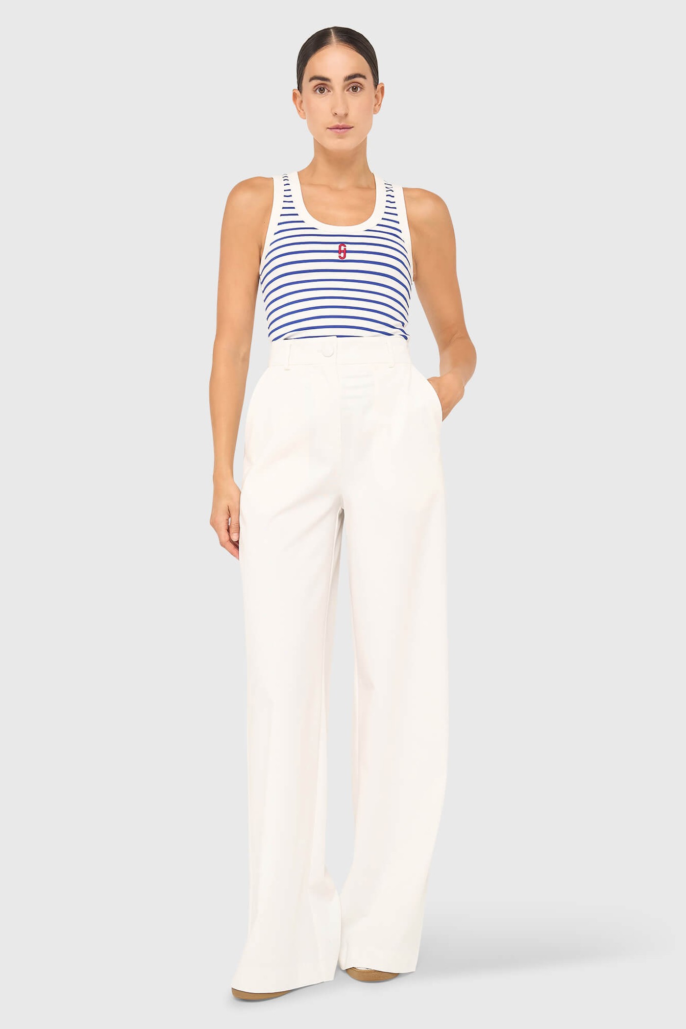 JONI TOP STREEP LICHT BLAUW