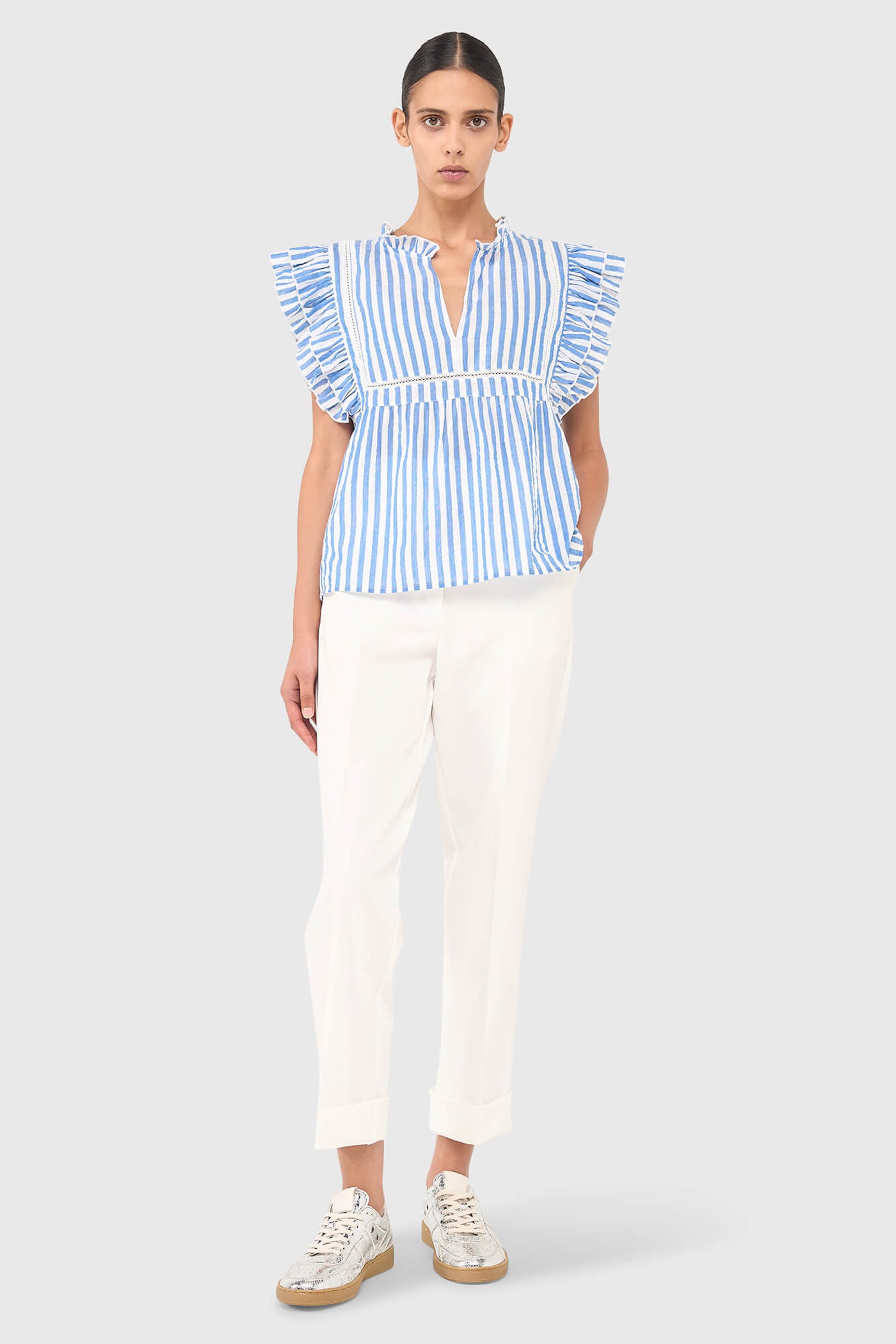 CARSON BLOUSE GESTREEPT