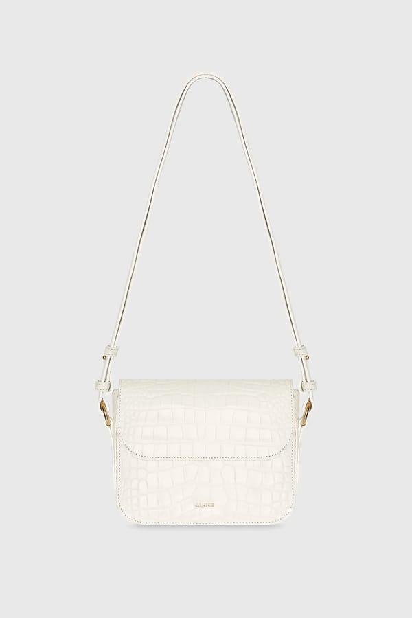 Leren Dames Tas Elias Croco Off White