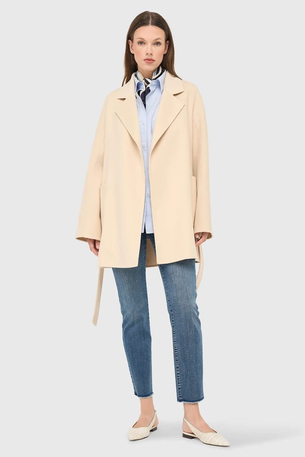 Cashmere Dames Jas Double Face Calvin Beige