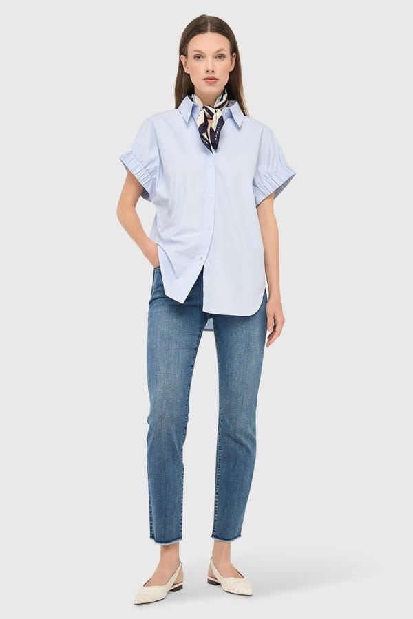 Mom Jeans Dames Stretch Mid Rise Cooper Blauw 932