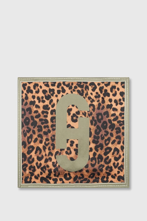 Zijden Sjaal Dames Print Effron Groen Panterprint